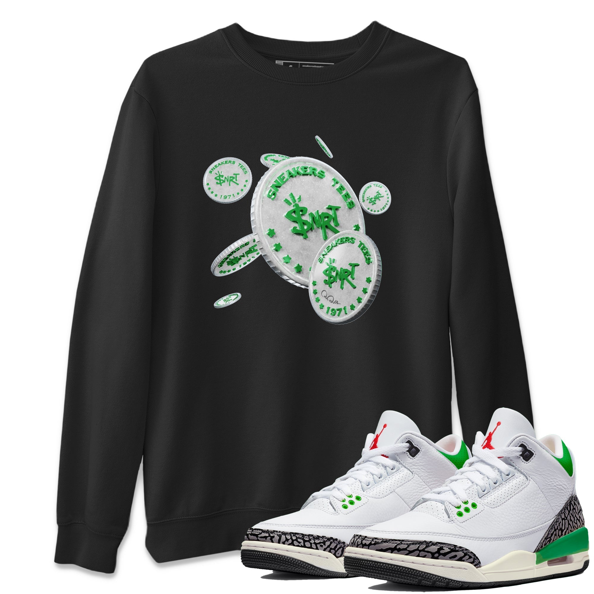 Drop Coin Unisex Tops - Air Jordan 3 Lucky Green