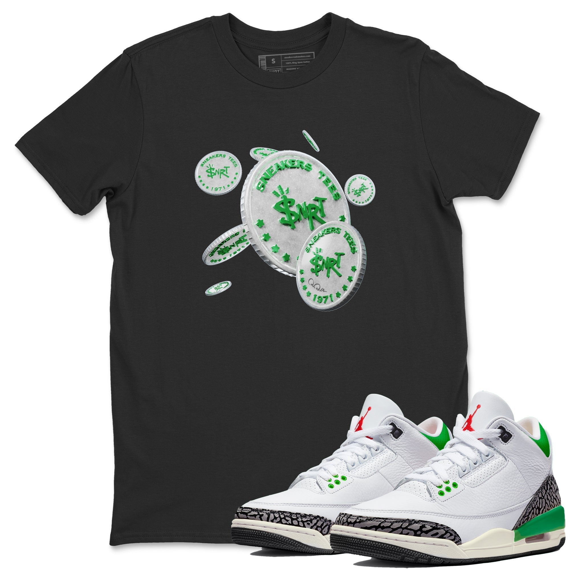 Drop Coin Unisex Tops - Air Jordan 3 Lucky Green