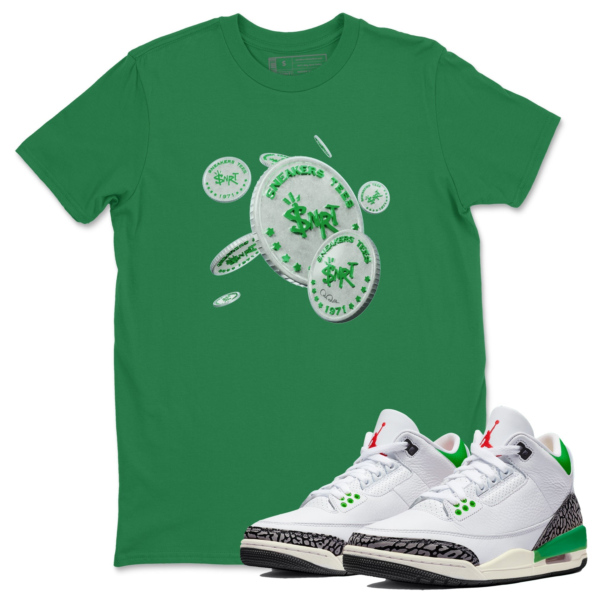 Drop Coin Unisex Tops - Air Jordan 3 Lucky Green