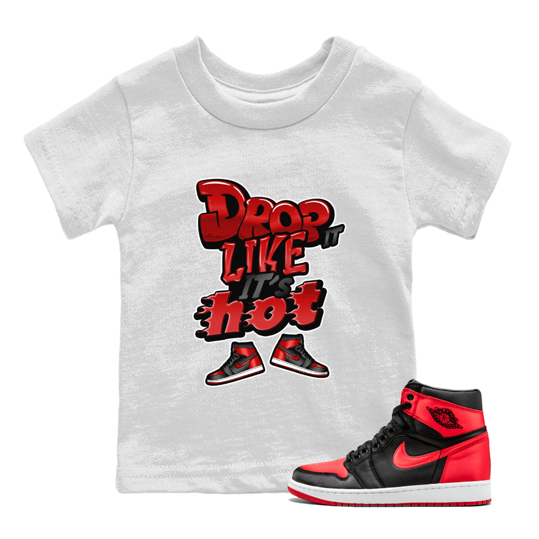 Drop It Like It's Hot snkmatch Tee Kids - Air Jordan 1 Satin Bred