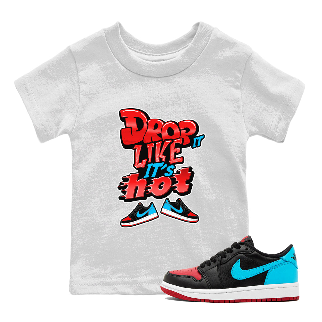 Drop It Like It's Hot snkmatch Tee Kids - Air Jordan 1 UNC to Chicago