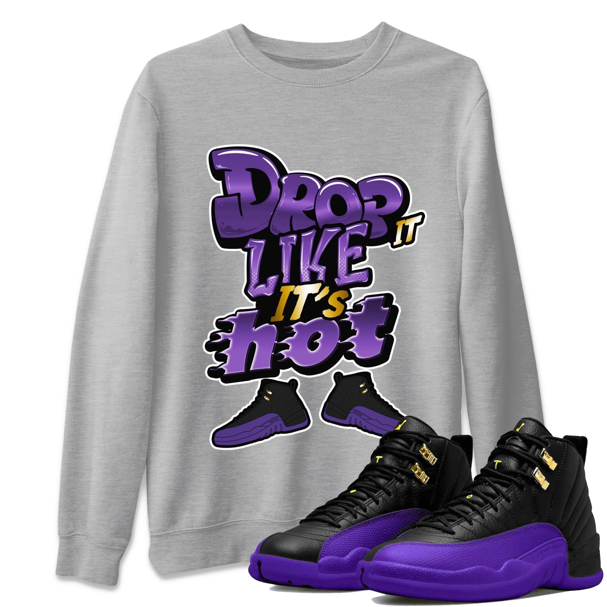 Drop It Like It's Hot snkmatch Tee - Air Jordan 12 Field Purple