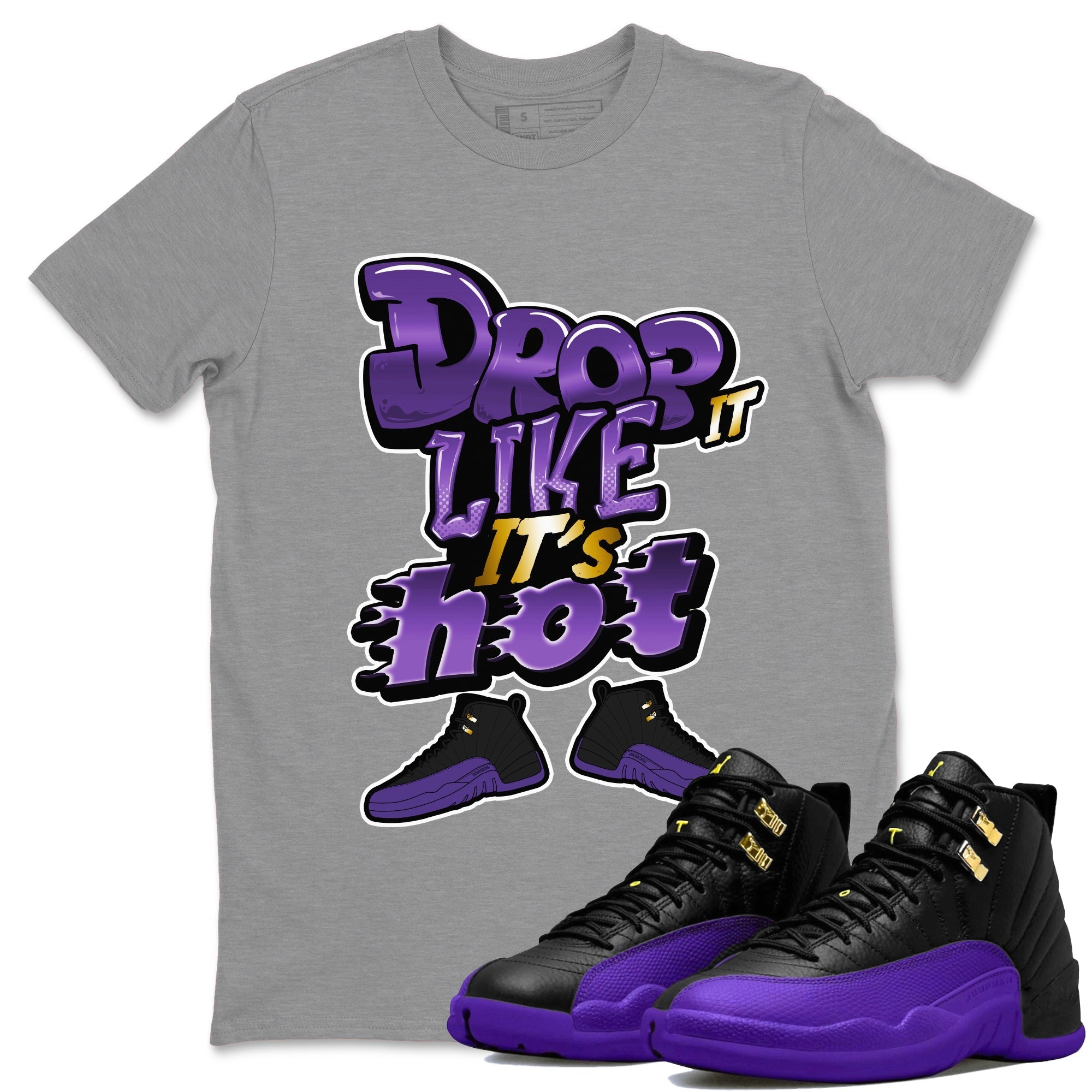 Drop It Like It's Hot snkmatch Tee - Air Jordan 12 Field Purple