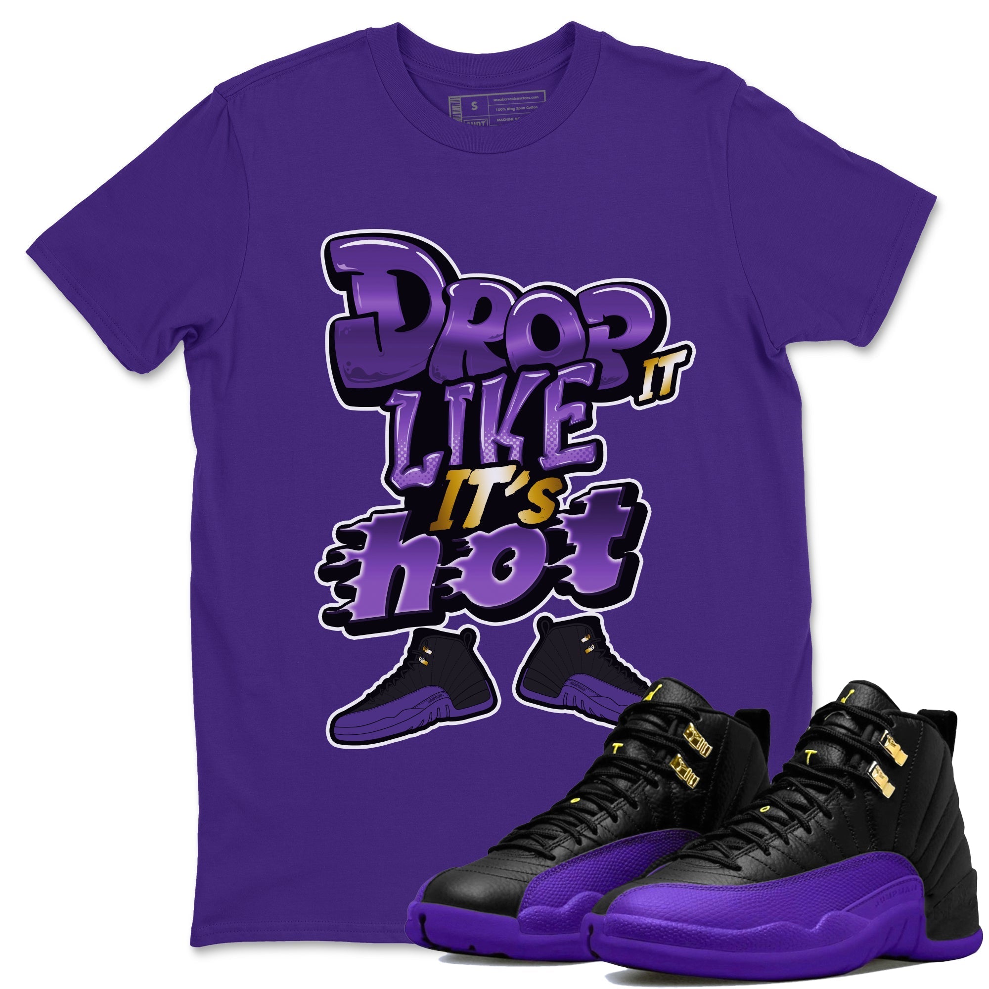 Drop It Like It's Hot snkmatch Tee - Air Jordan 12 Field Purple