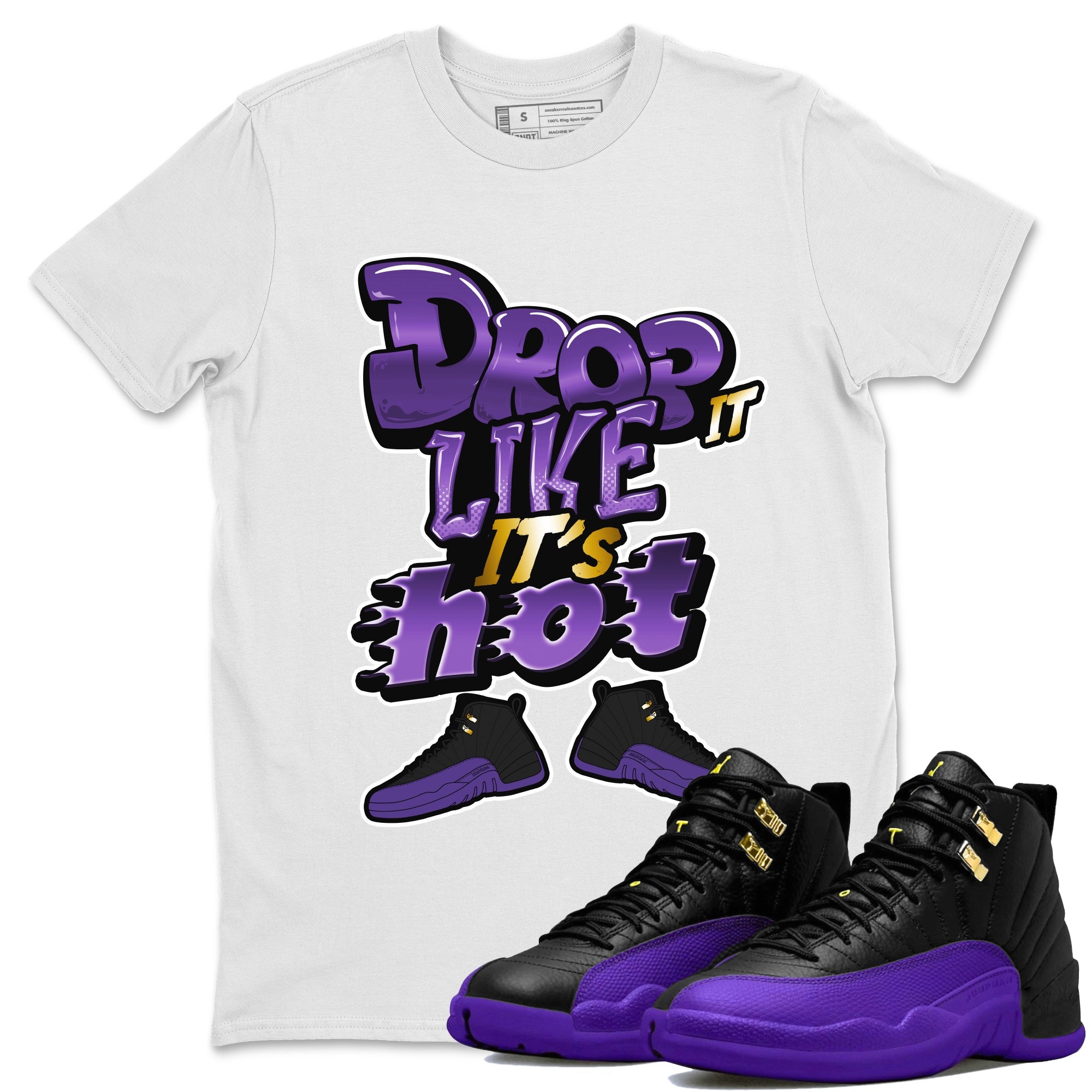 Drop It Like It's Hot snkmatch Tee - Air Jordan 12 Field Purple