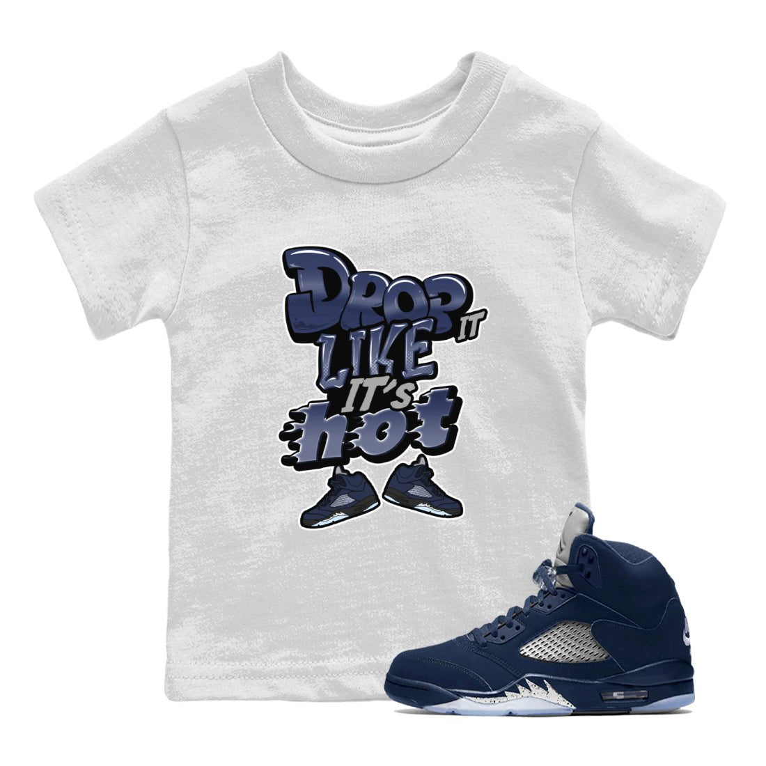 Drop It Like It's Hot snkmatch Tee Kids - Air Jordan 5 Georgetown
