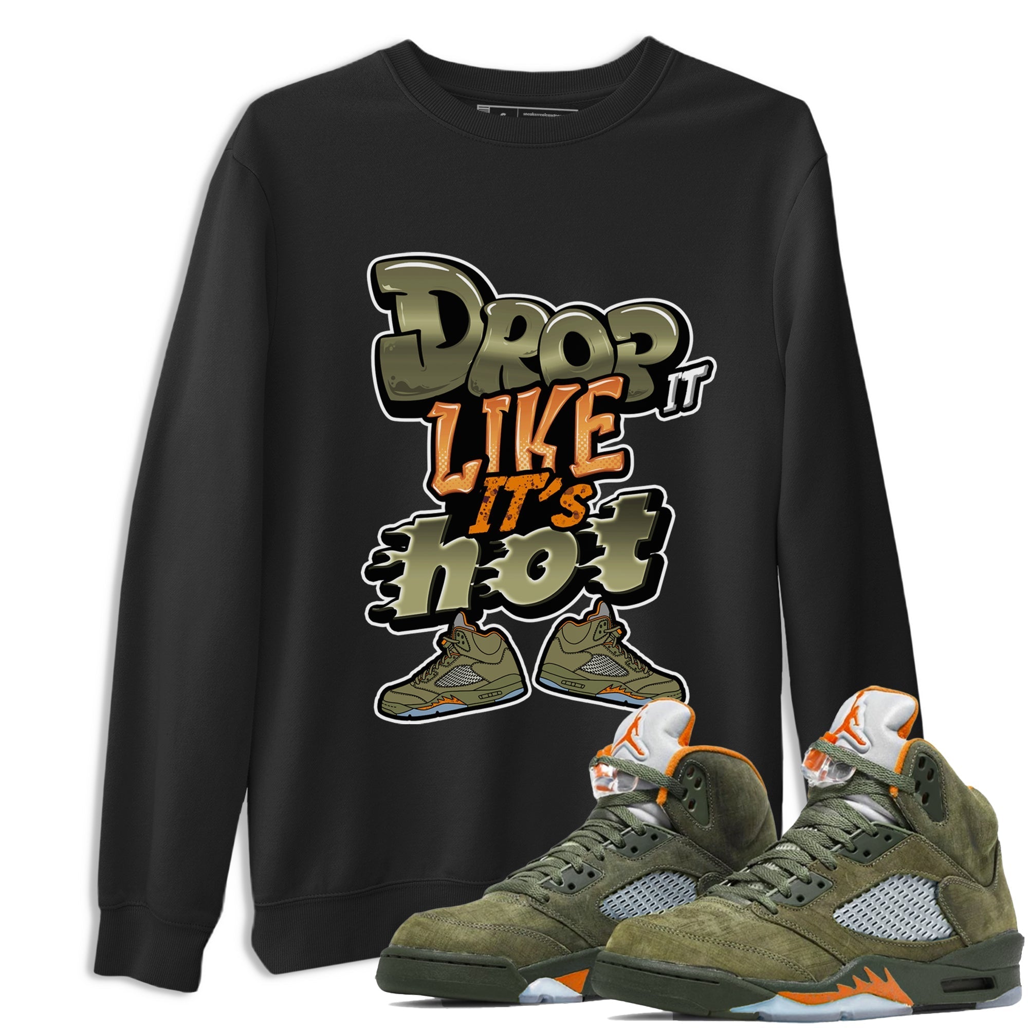 Drop It Like It's Hot snkmatch Tees - Air Jordan 5 Olive