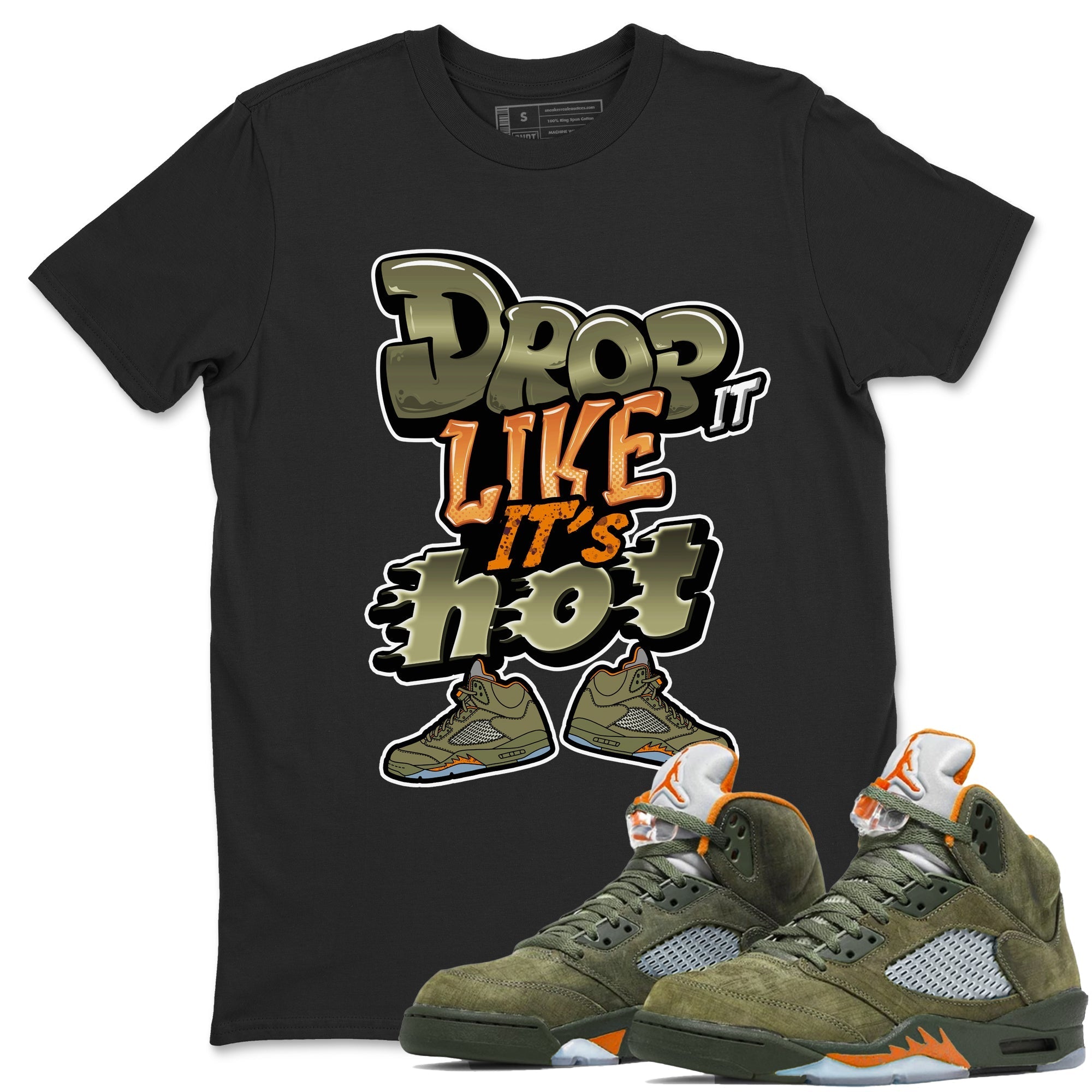 Drop It Like It's Hot snkmatch Tees - Air Jordan 5 Olive