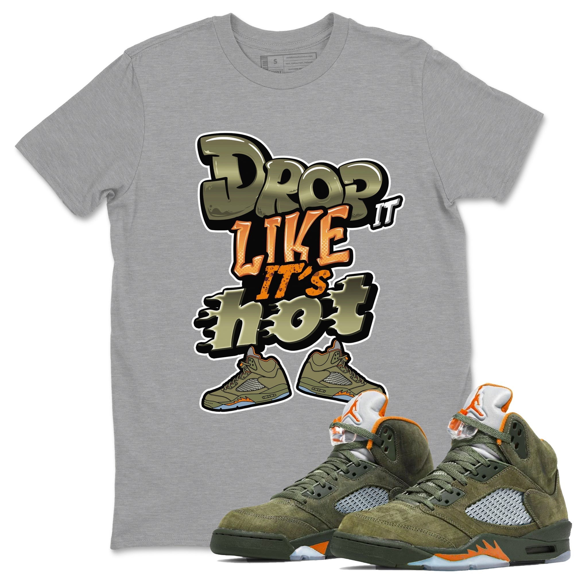 Drop It Like It's Hot snkmatch Tees - Air Jordan 5 Olive