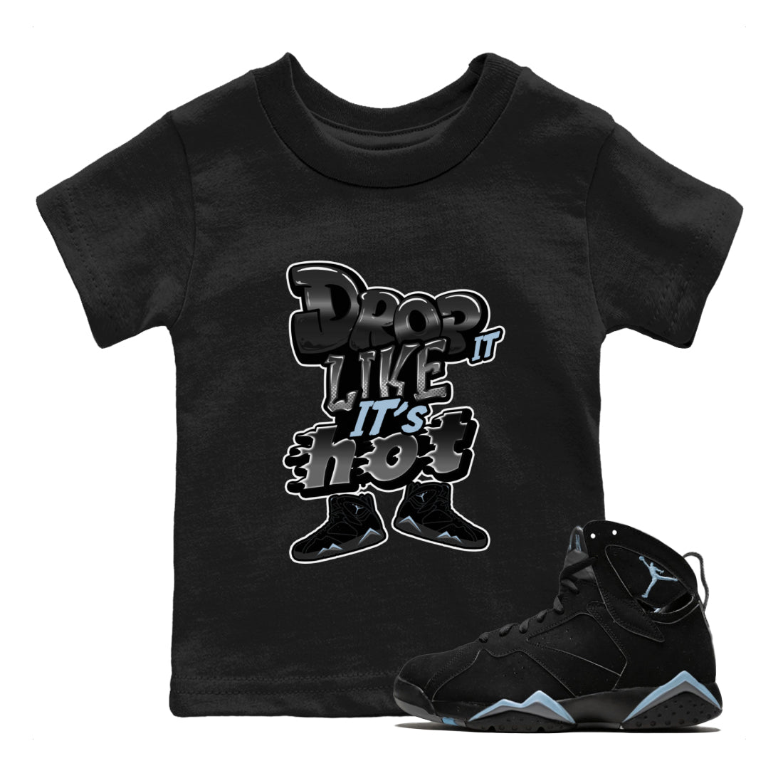 Drop It Like It's Hot snkmatch Tee Kids - Air Jordan 7 Chambray
