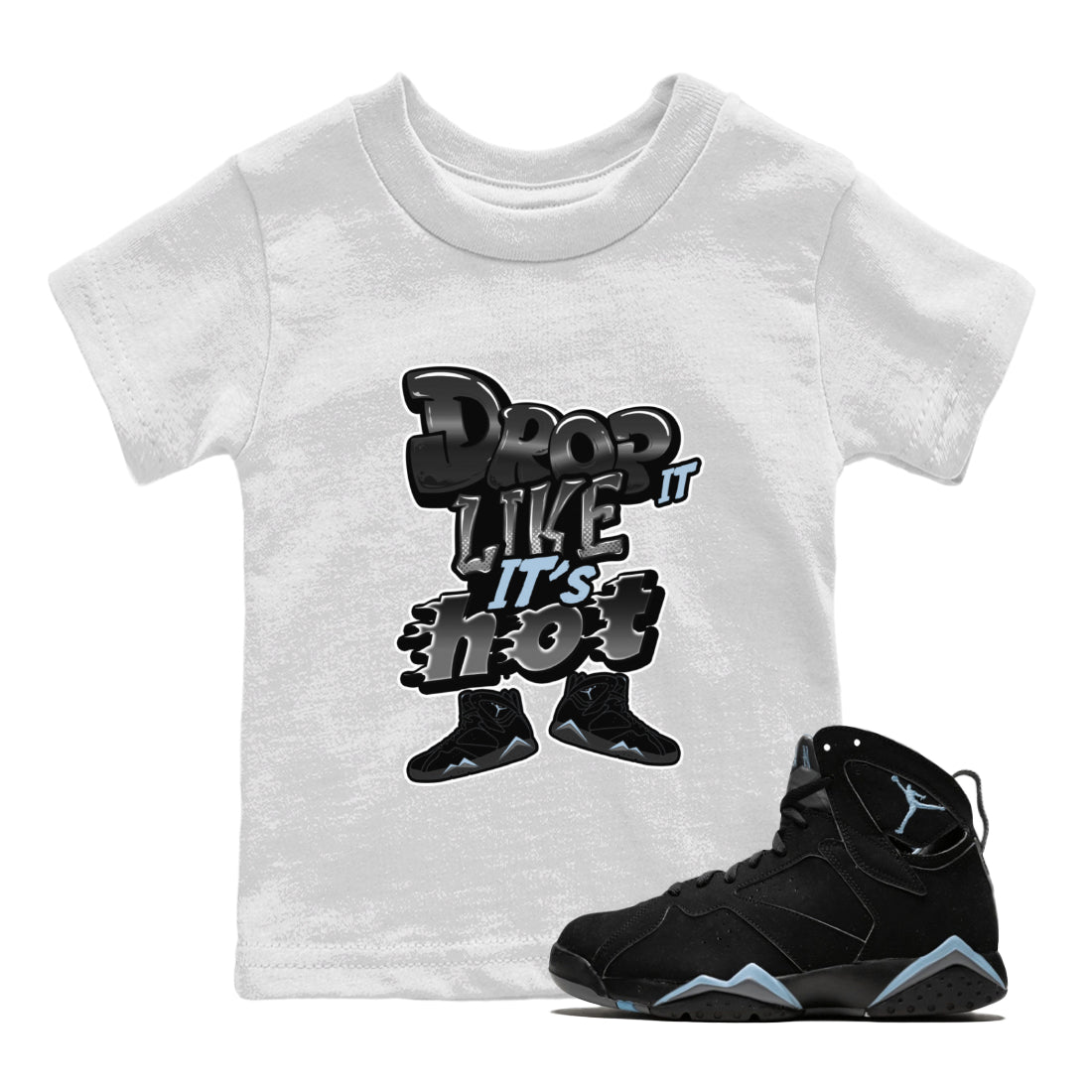 Drop It Like It's Hot snkmatch Tee Kids - Air Jordan 7 Chambray