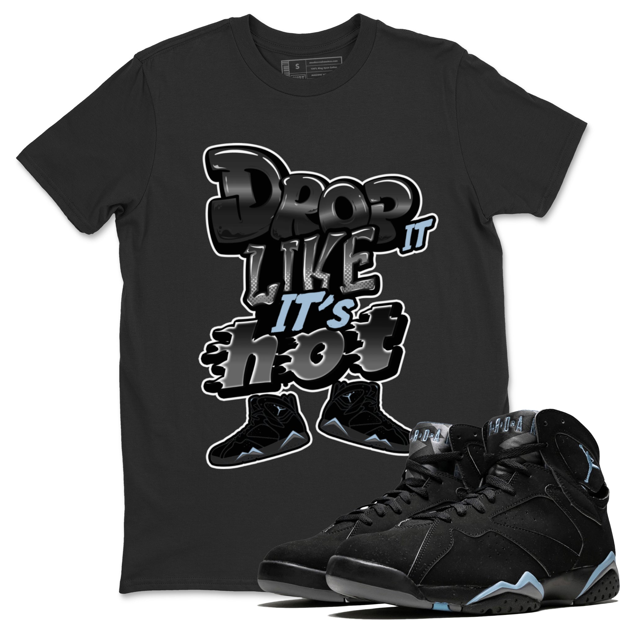 Drop It Like It's Hot snkmatch Tee - Air Jordan 7 Chambray