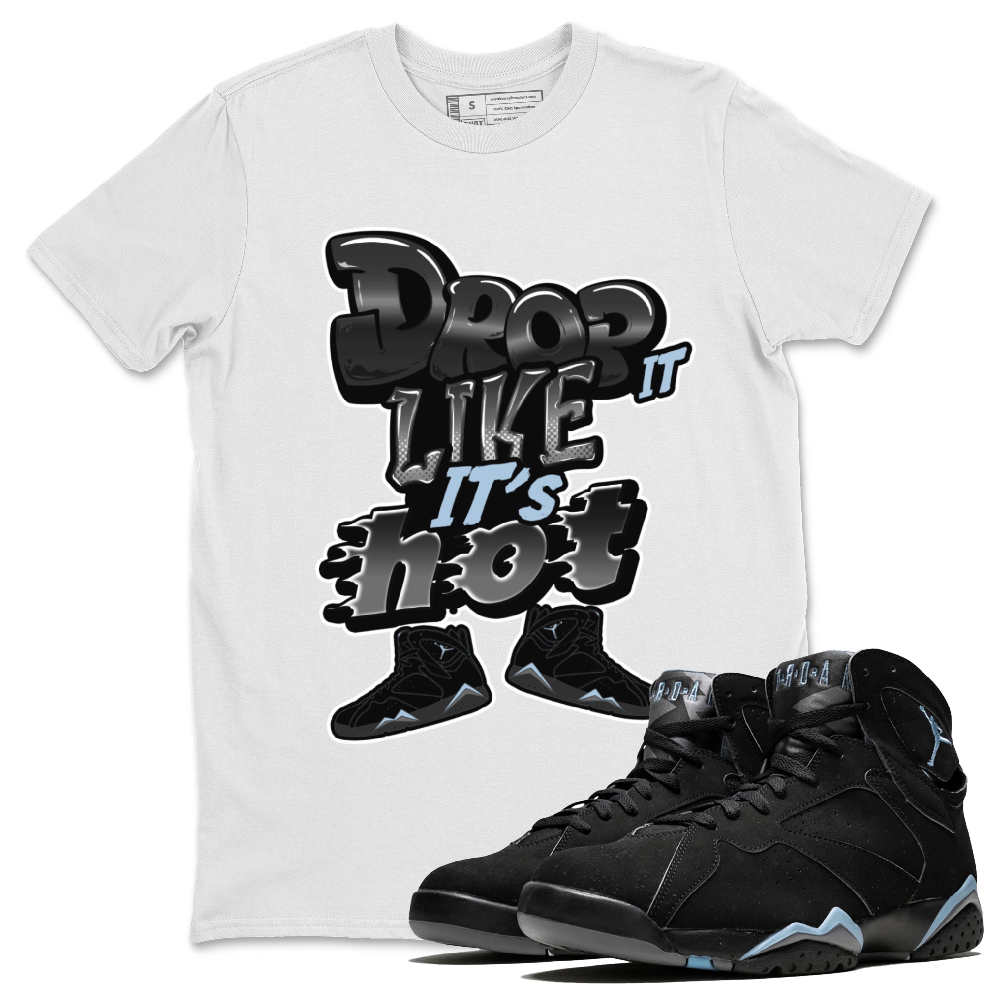Drop It Like It's Hot snkmatch Tee - Air Jordan 7 Chambray