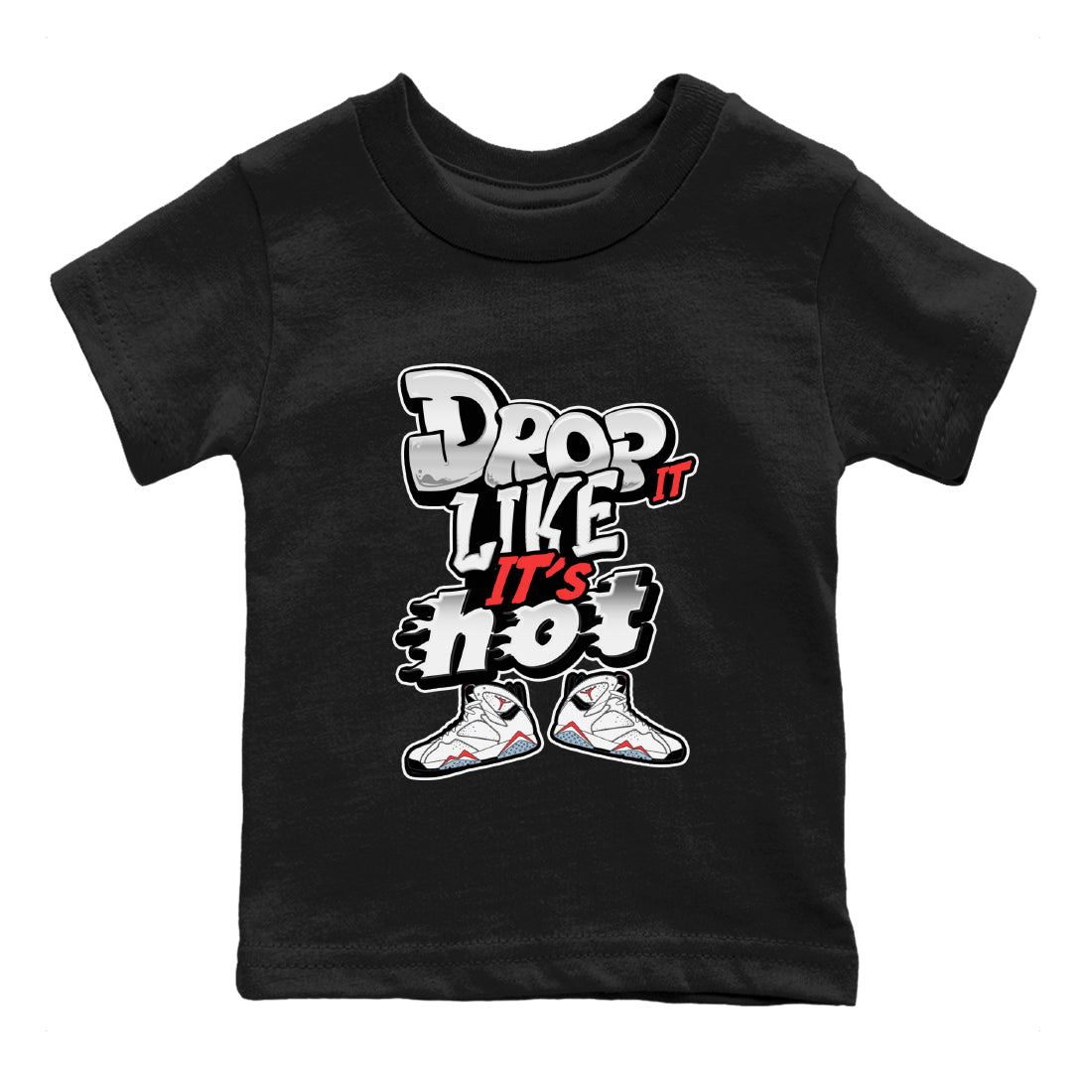 Drop It Like It's Hot snkmatch Tee Kids - Air Jordan 7 White Infrared