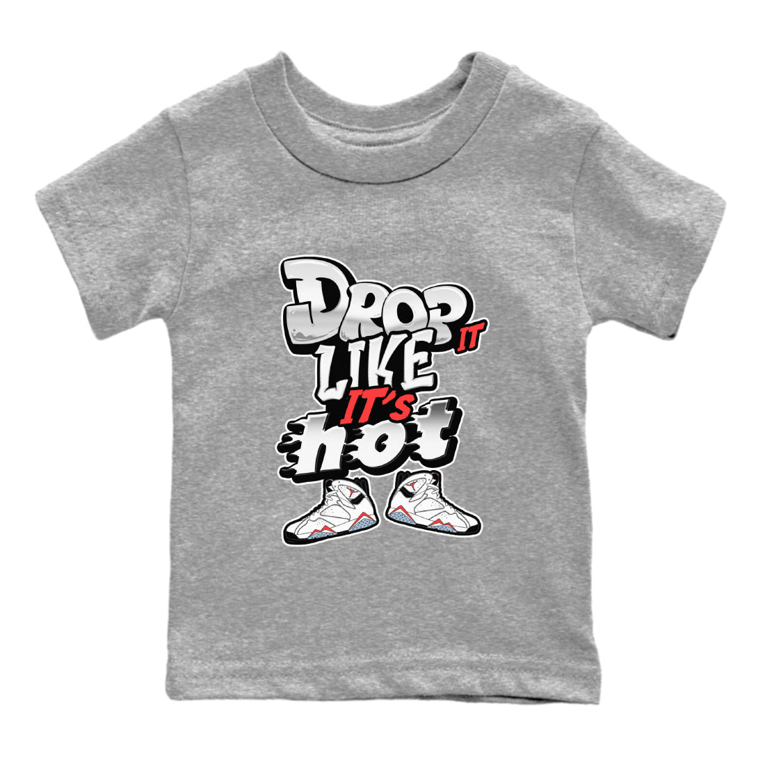 Drop It Like It's Hot snkmatch Tee Kids - Air Jordan 7 White Infrared
