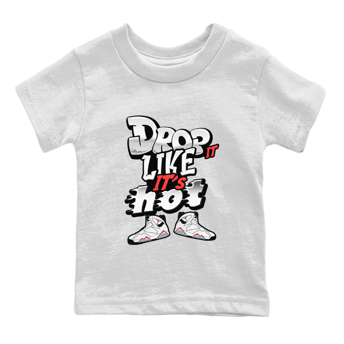 Drop It Like It's Hot snkmatch Tee Kids - Air Jordan 7 White Infrared