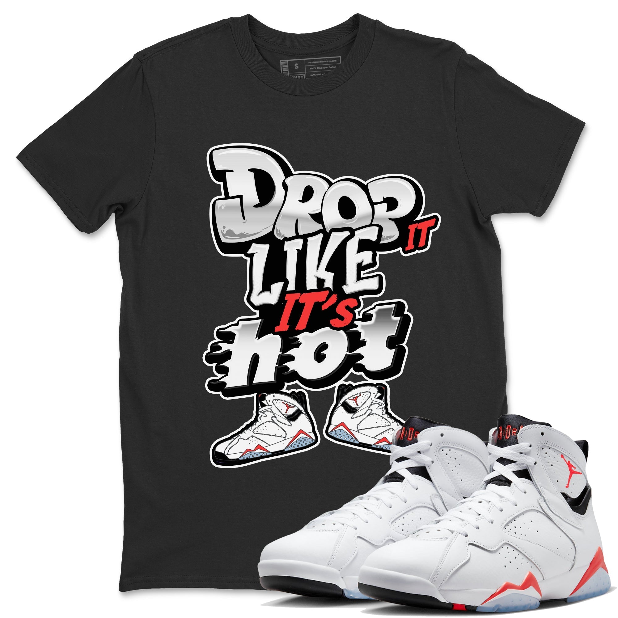Drop It Like It's Hot snkmatch Tee - Air Jordan 7 White Infrared