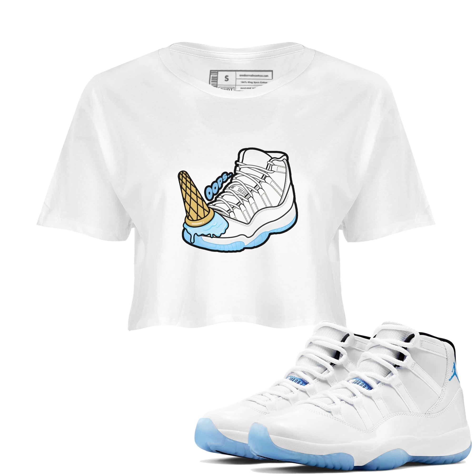 Dropped Ice Cream snkmatch Women's Top - Air Jordan 11 Legend Blue