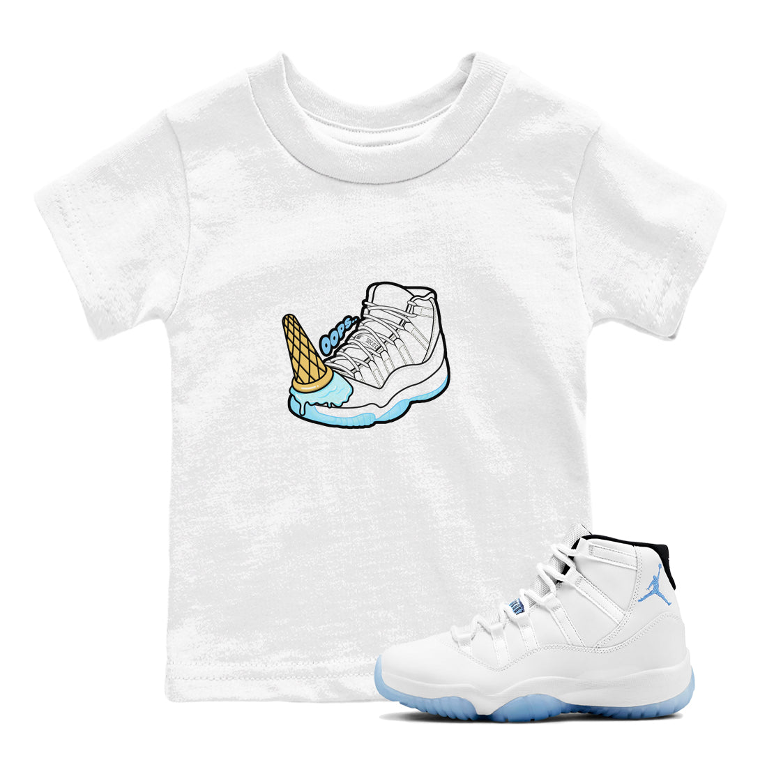 Dropped Ice Cream snkmatch Tees Kids - Air Jordan 11 Legend Blue