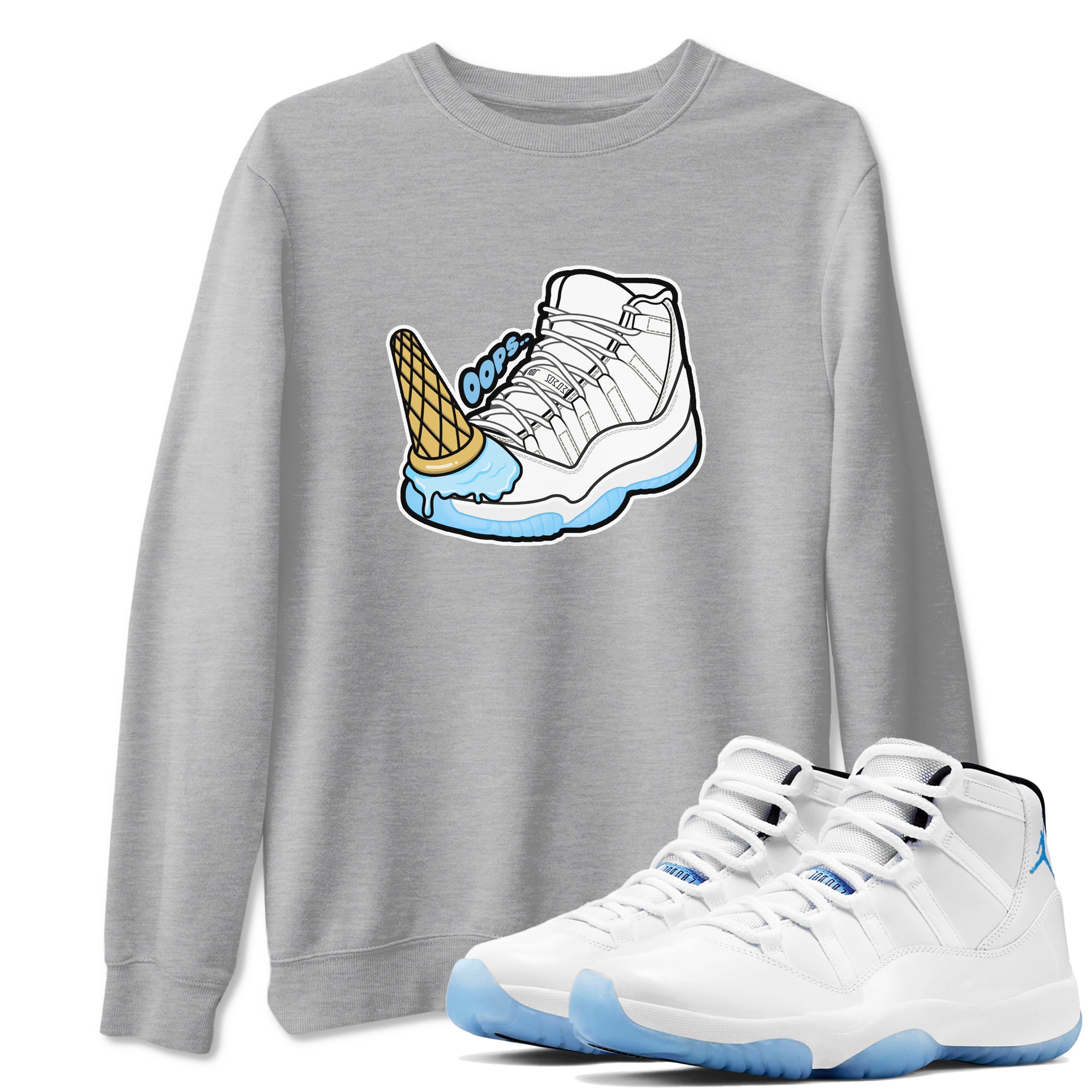 Dropped Ice Cream snkmatch Tees - Air Jordan 11 Legend Blue