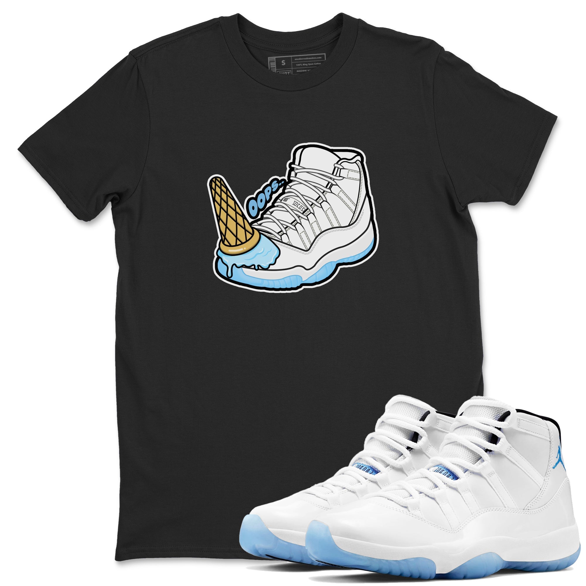 Dropped Ice Cream snkmatch Tees - Air Jordan 11 Legend Blue