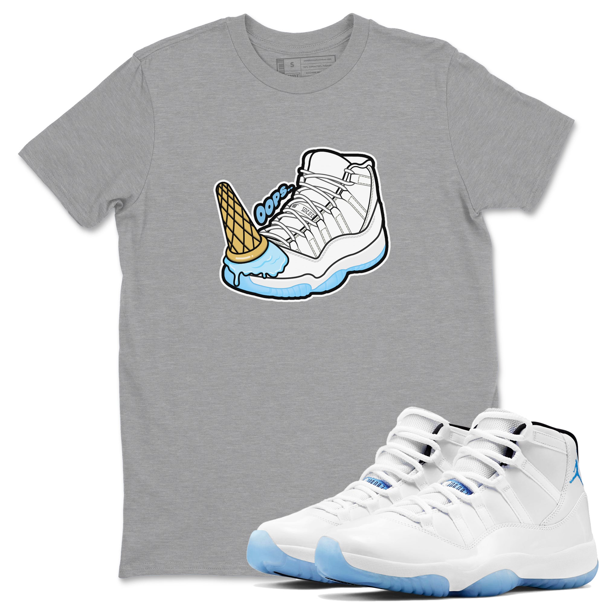 Dropped Ice Cream snkmatch Tees - Air Jordan 11 Legend Blue