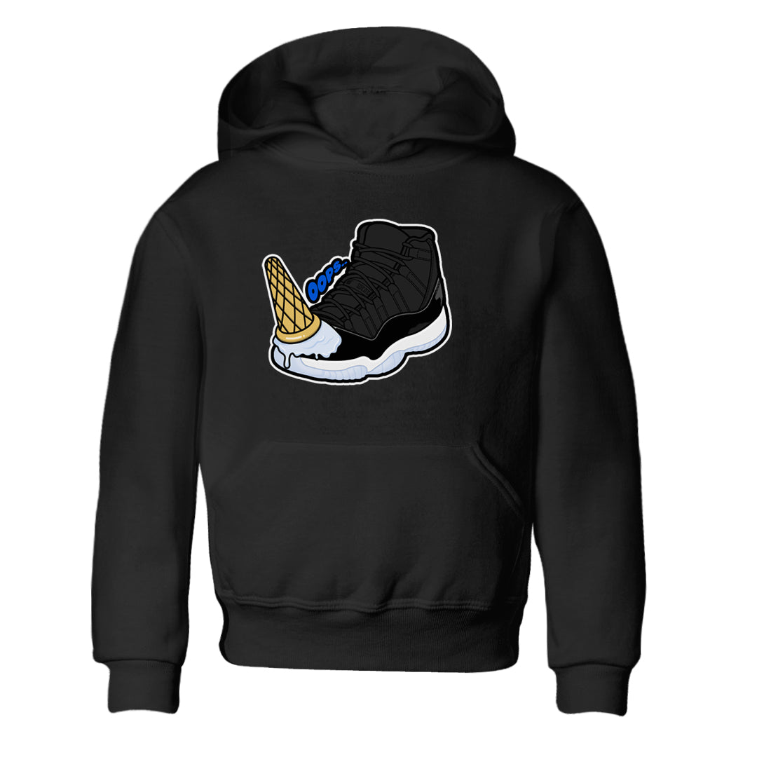 Dropped Ice Cream snkmatch Tees Kids - Air Jordan 11 Black and Varsity Royal