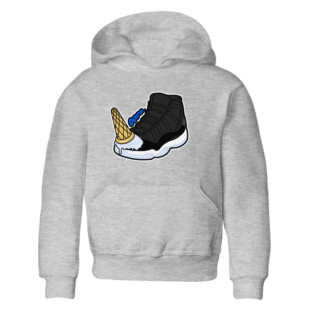 Dropped Ice Cream snkmatch Tees Kids - Air Jordan 11 Black and Varsity Royal
