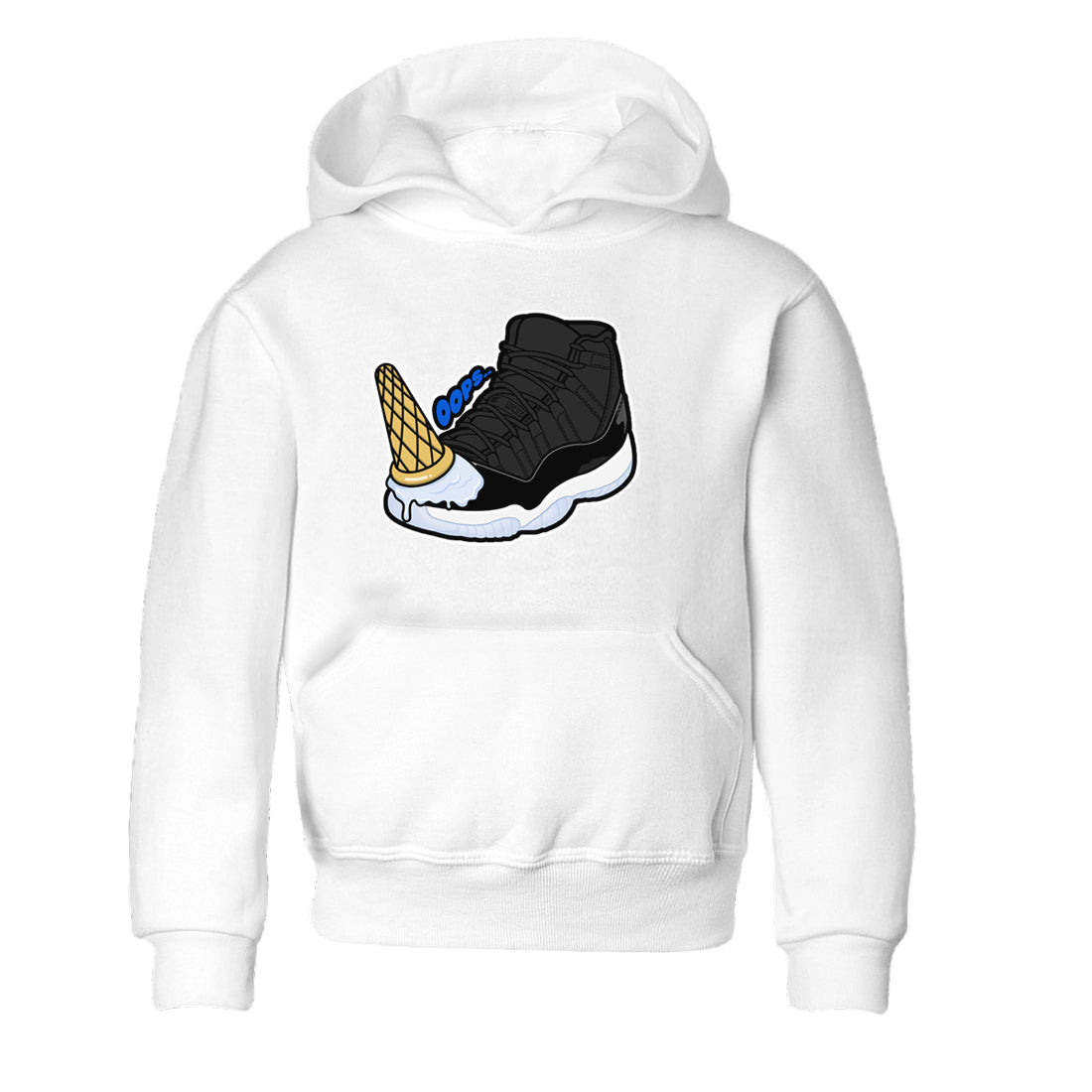 Dropped Ice Cream snkmatch Tees Kids - Air Jordan 11 Black and Varsity Royal