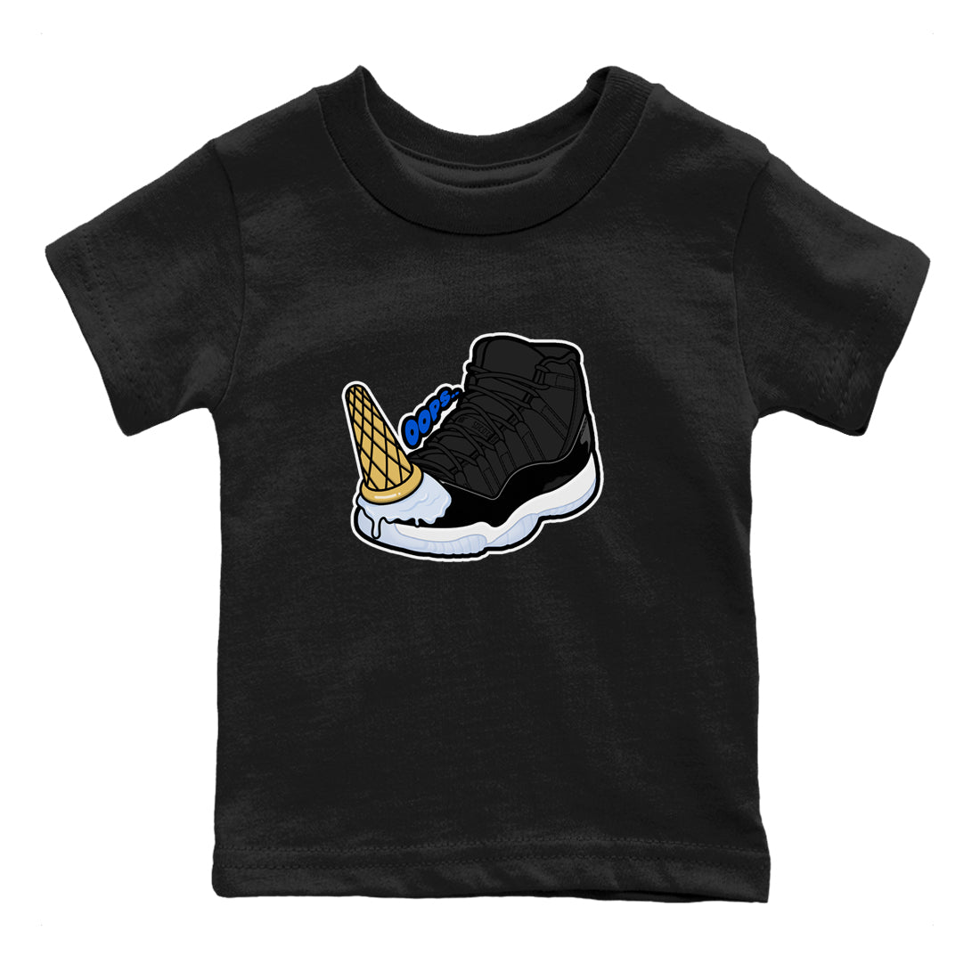 Dropped Ice Cream snkmatch Tees Kids - Air Jordan 11 Black and Varsity Royal