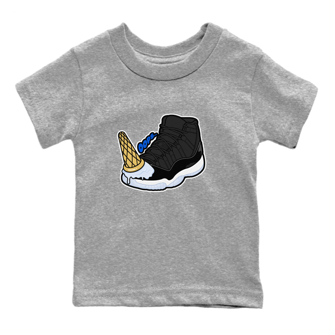 Dropped Ice Cream snkmatch Tees Kids - Air Jordan 11 Black and Varsity Royal