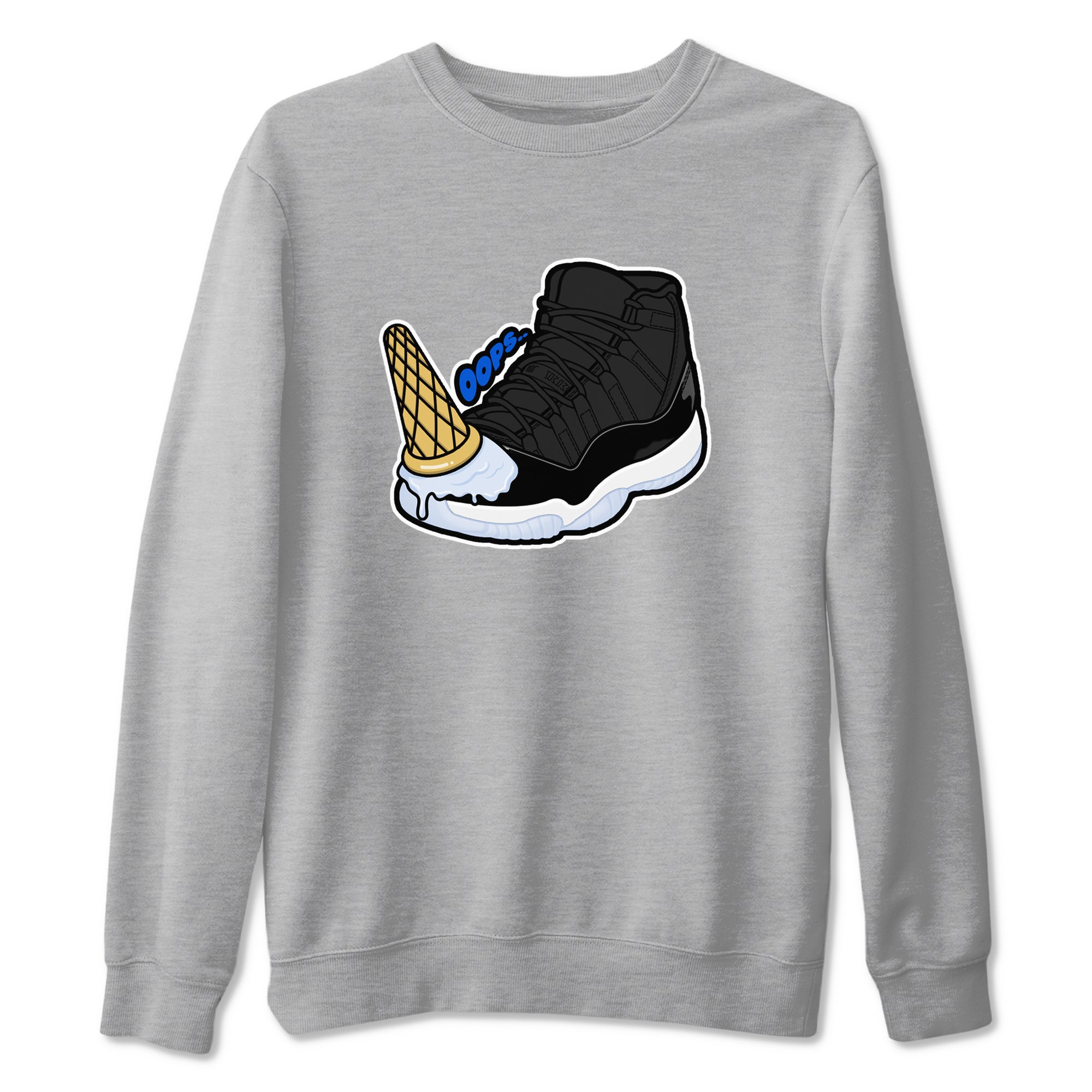 Dropped Ice Cream snkmatch Tees - Air Jordan 11 Black and Varsity Royal