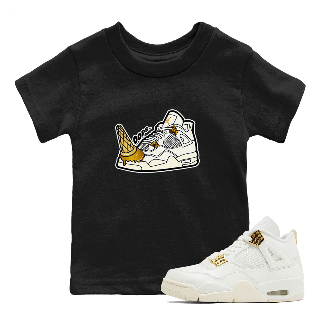 Dropped Ice Cream snkmatch Tees Kids - Air Jordan 4 Sail 2024