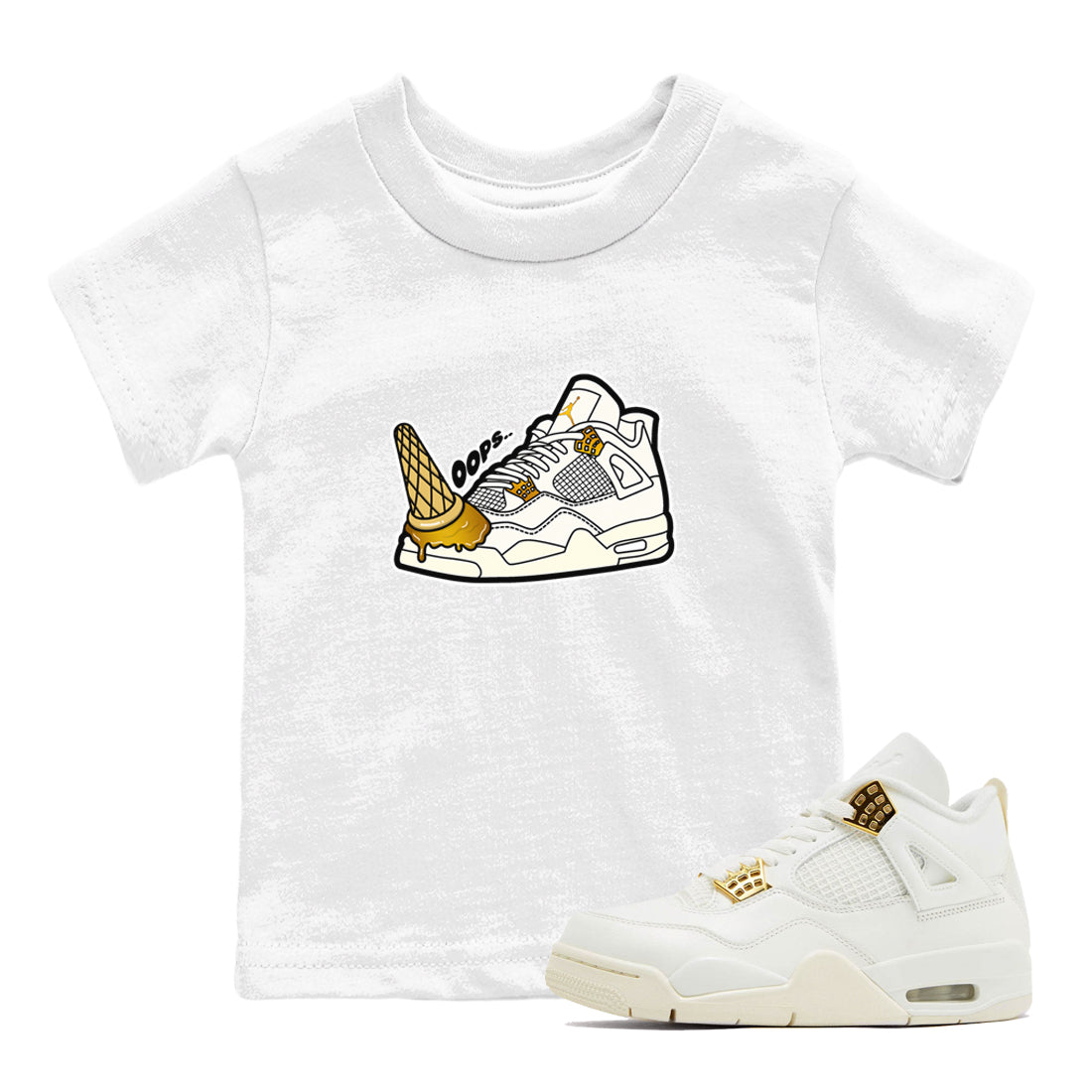 Dropped Ice Cream snkmatch Tees Kids - Air Jordan 4 Sail 2024