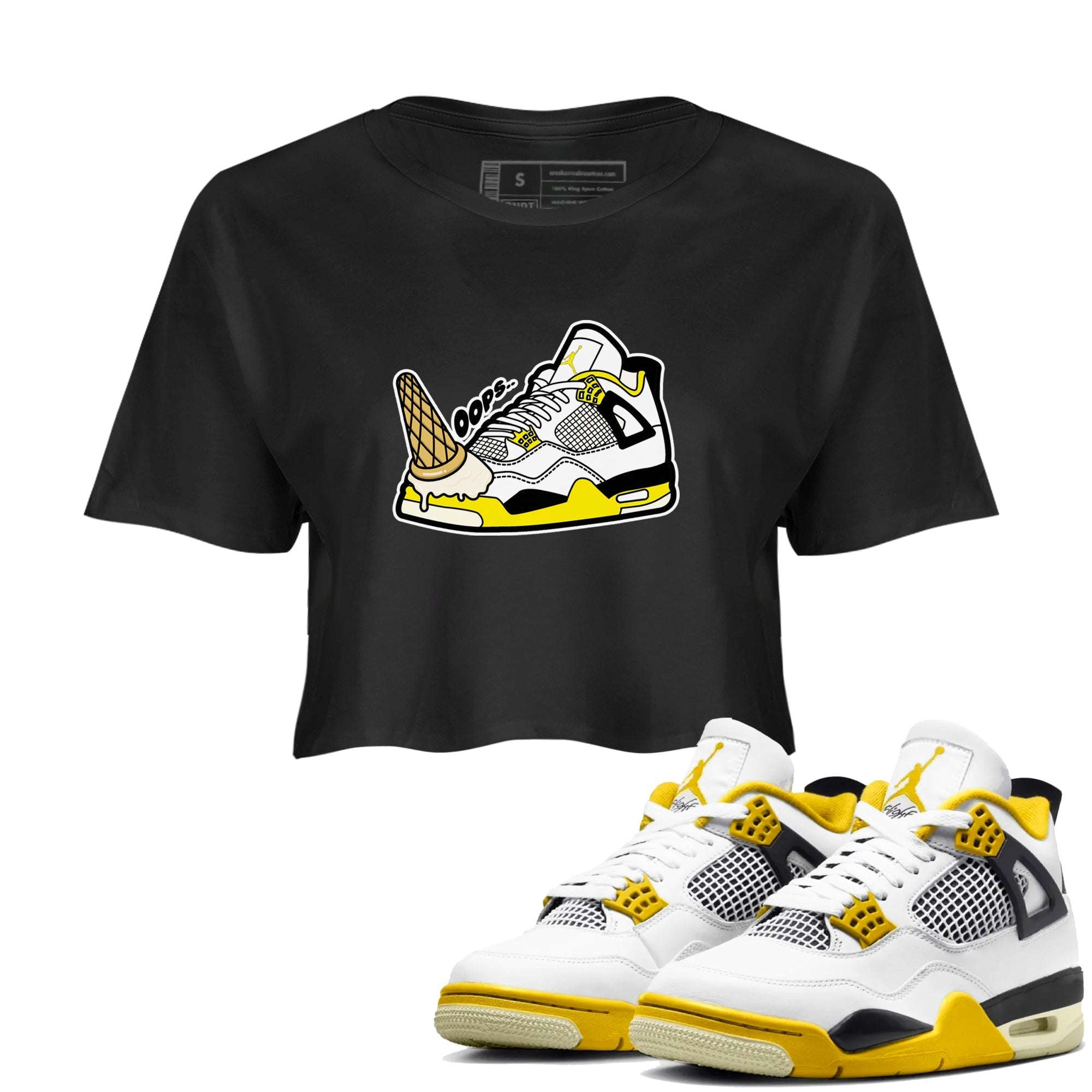 Dropped Ice Cream snkmatch Women's Top - Air Jordan 4 Vivid Sulfur