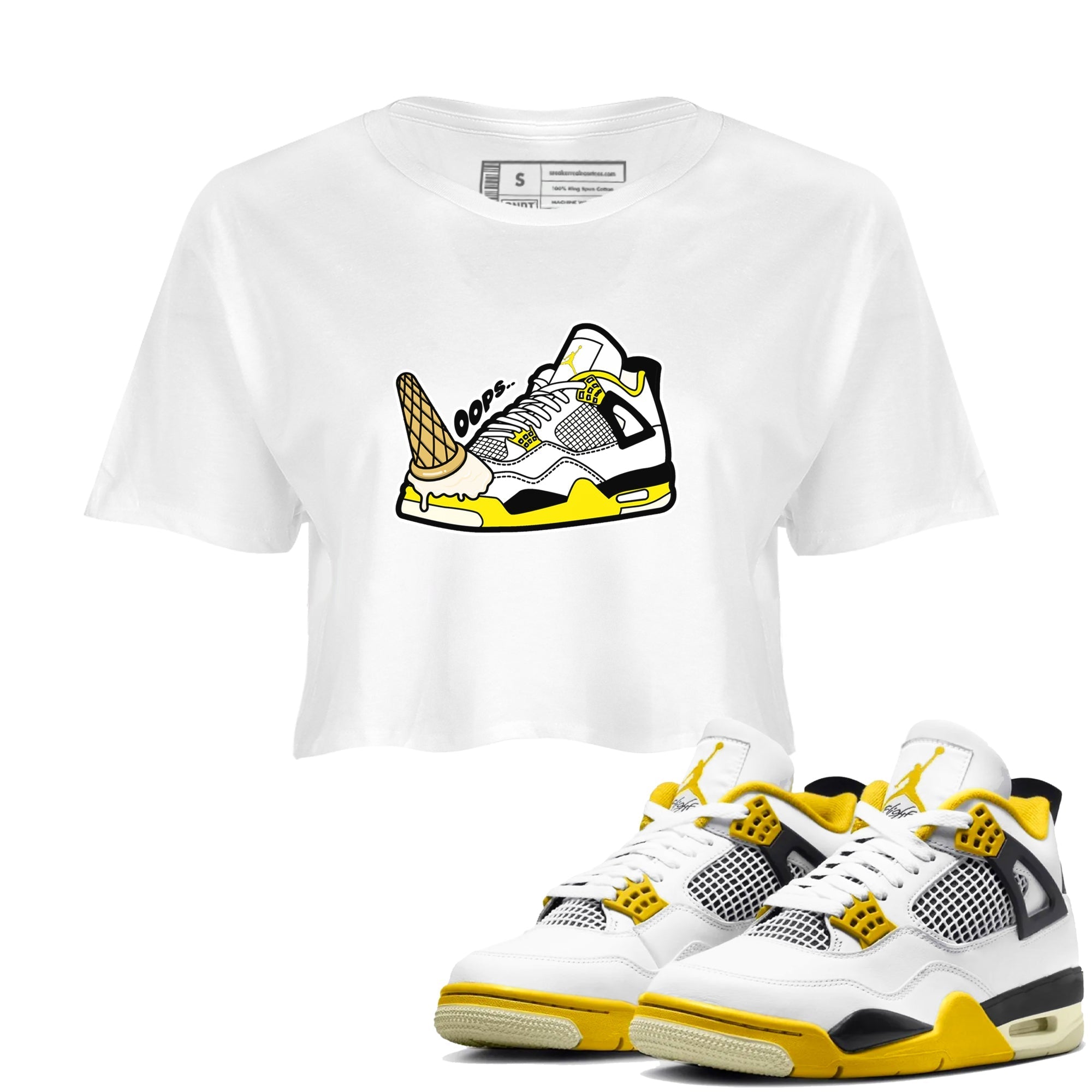 Dropped Ice Cream snkmatch Women's Top - Air Jordan 4 Vivid Sulfur