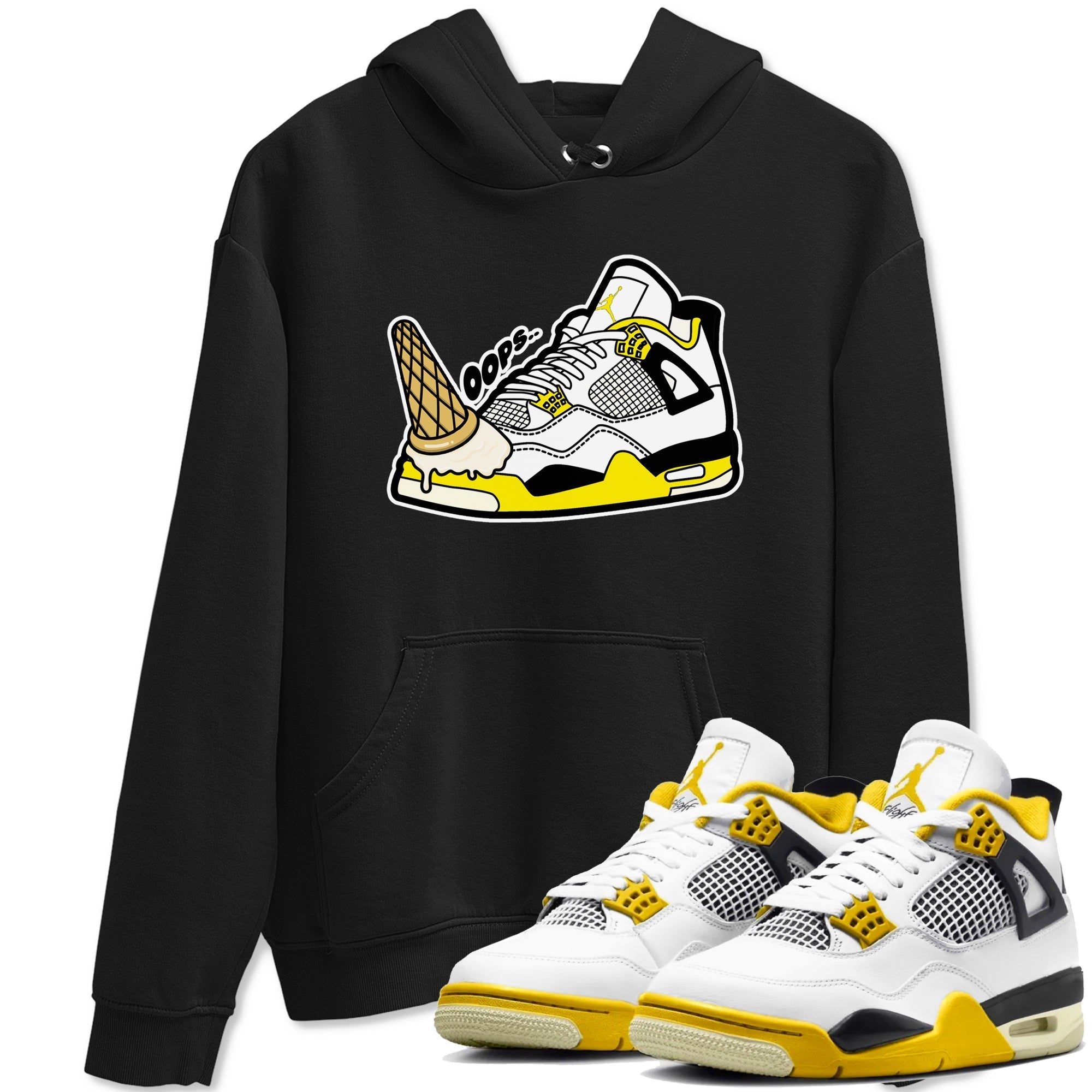 Dropped Ice Cream snkmatch Tees - Air Jordan 4 Vivid Sulfur