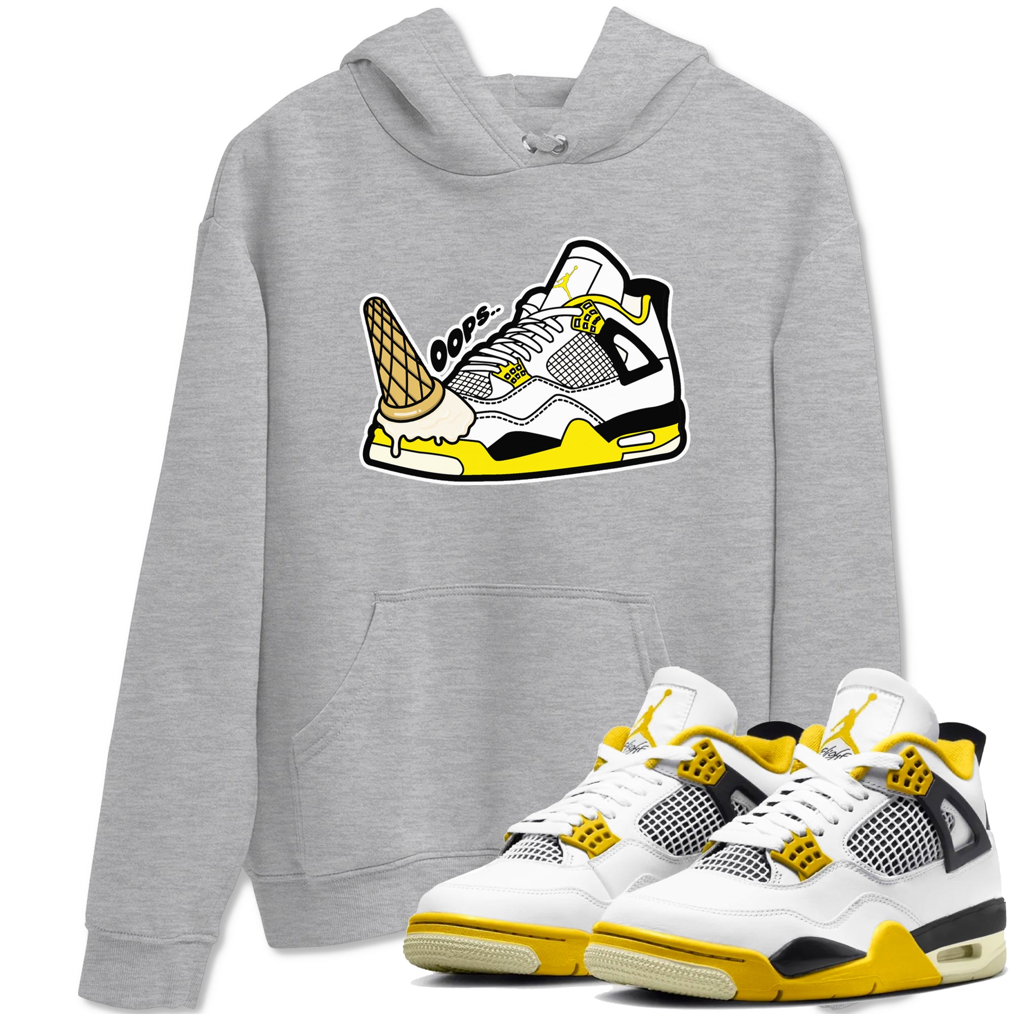 Dropped Ice Cream snkmatch Tees - Air Jordan 4 Vivid Sulfur