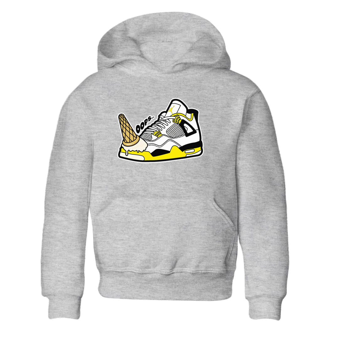 Dropped Ice Cream snkmatch Tees Kids - Air Jordan 4 Vivid Sulfur