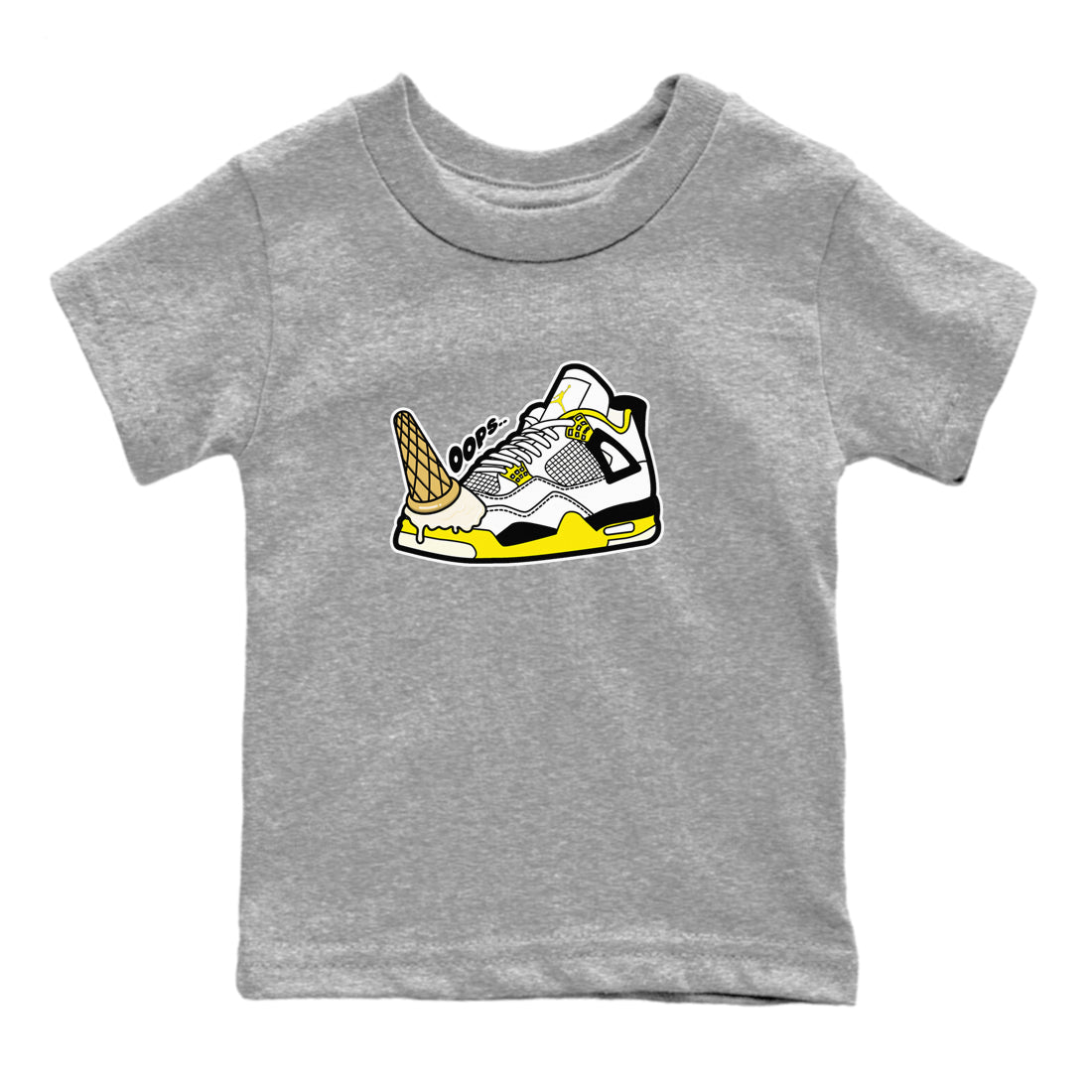 Dropped Ice Cream snkmatch Tees Kids - Air Jordan 4 Vivid Sulfur