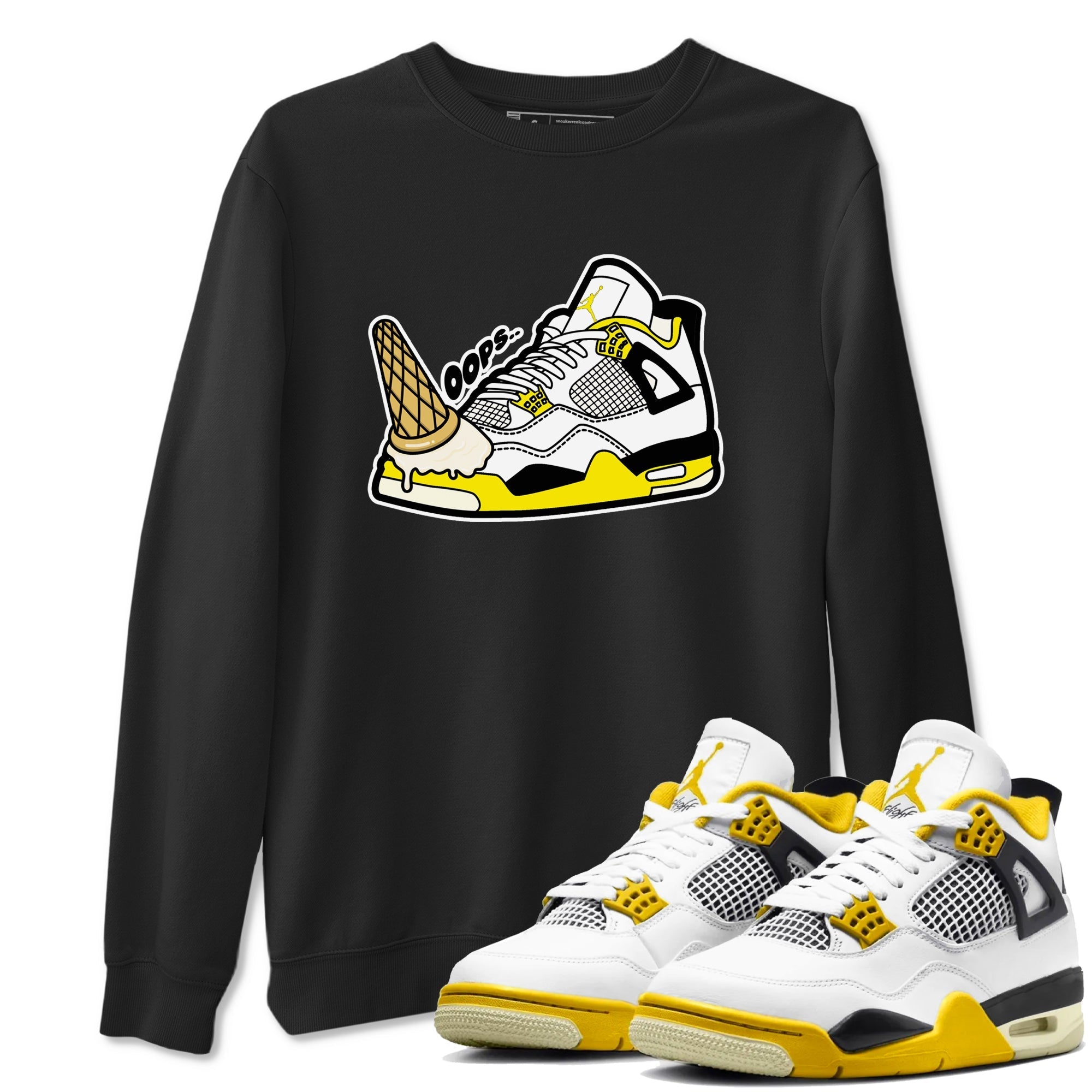 Dropped Ice Cream snkmatch Tees - Air Jordan 4 Vivid Sulfur