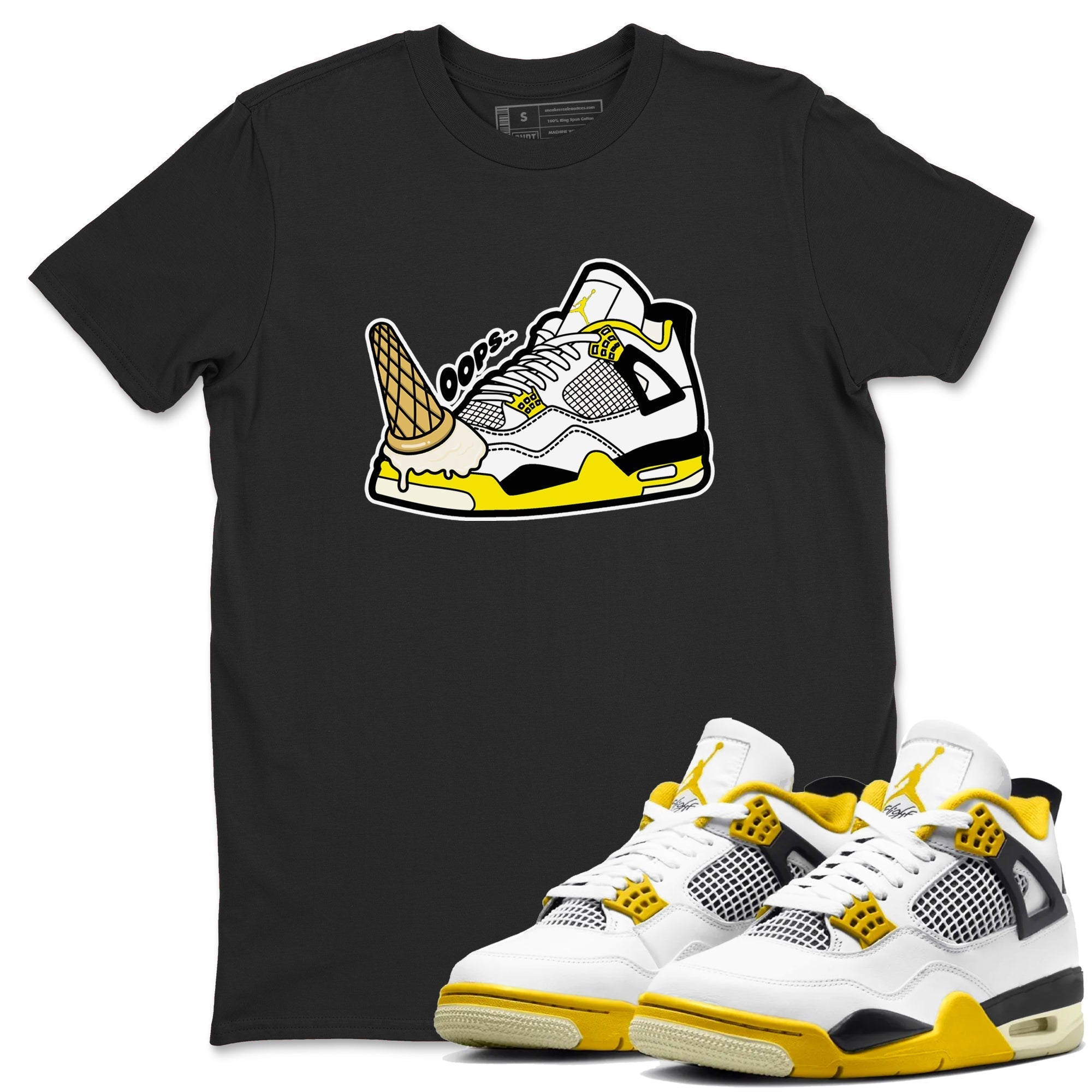 Dropped Ice Cream snkmatch Tees - Air Jordan 4 Vivid Sulfur