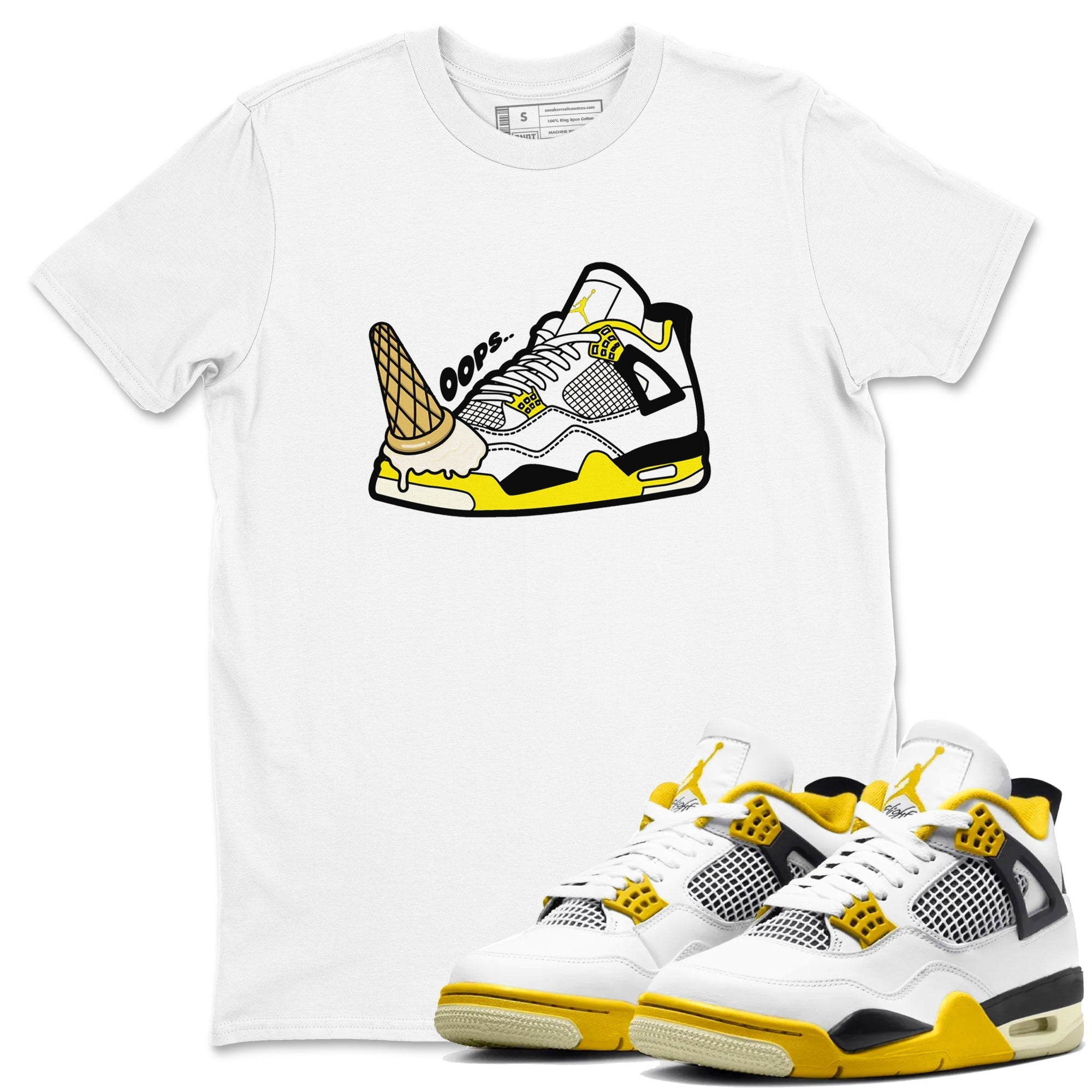 Dropped Ice Cream snkmatch Tees - Air Jordan 4 Vivid Sulfur