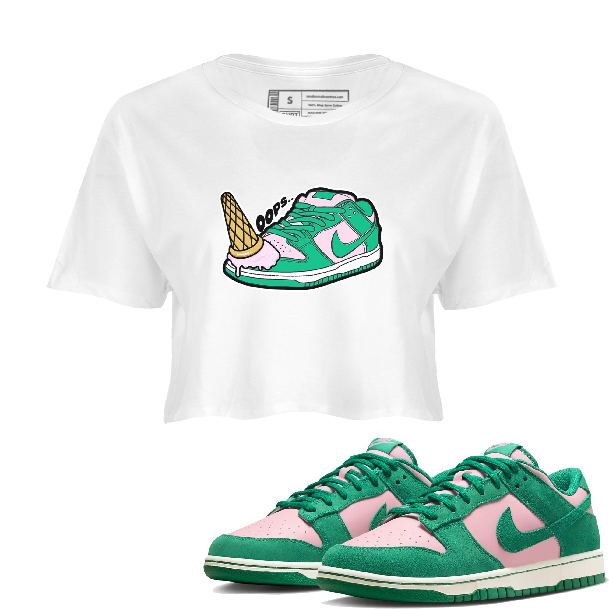 Dropped Ice Cream snkmatch Women's Top - Dunk Medium Soft Pink Malachite