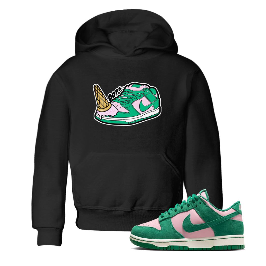 Dropped Ice Cream snkmatch Tees Kids - Dunk Medium Soft Pink Malachite