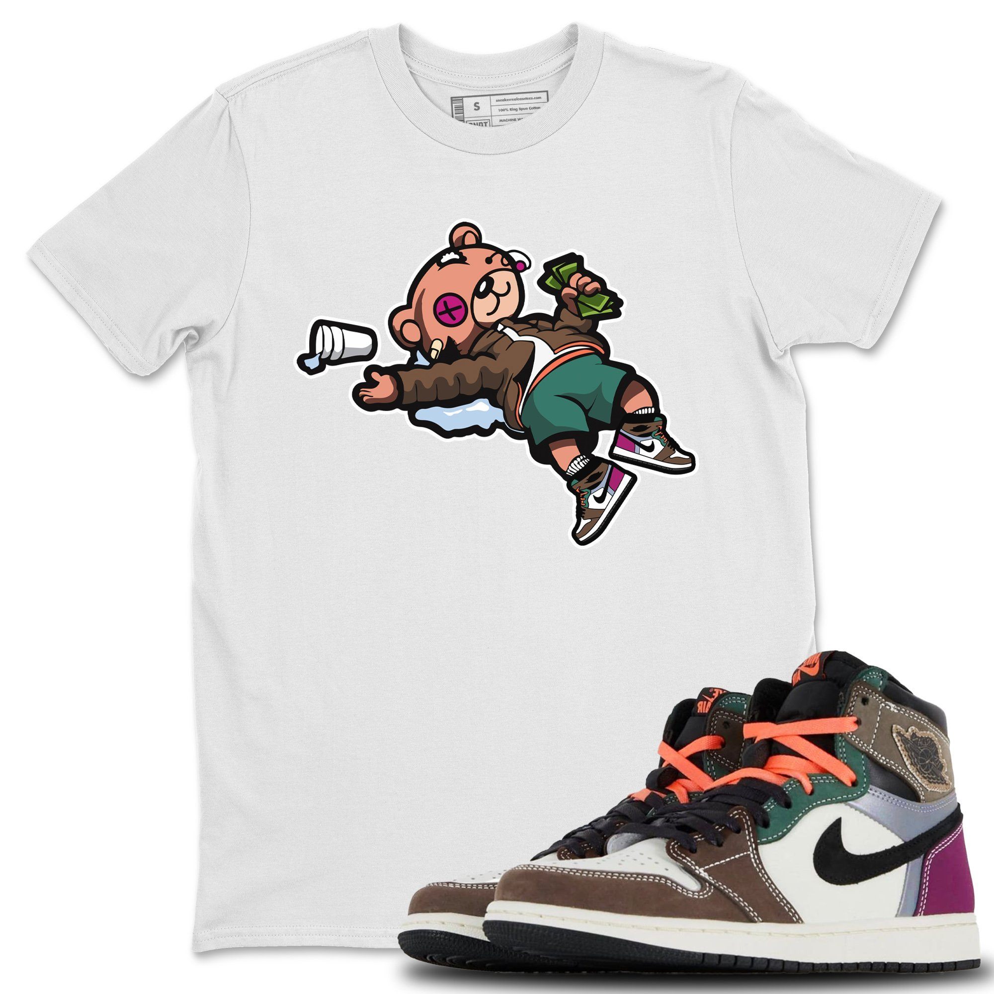 Drunk Teddy Bear Unisex Tops - Air Jordan 1 Hand Crafted