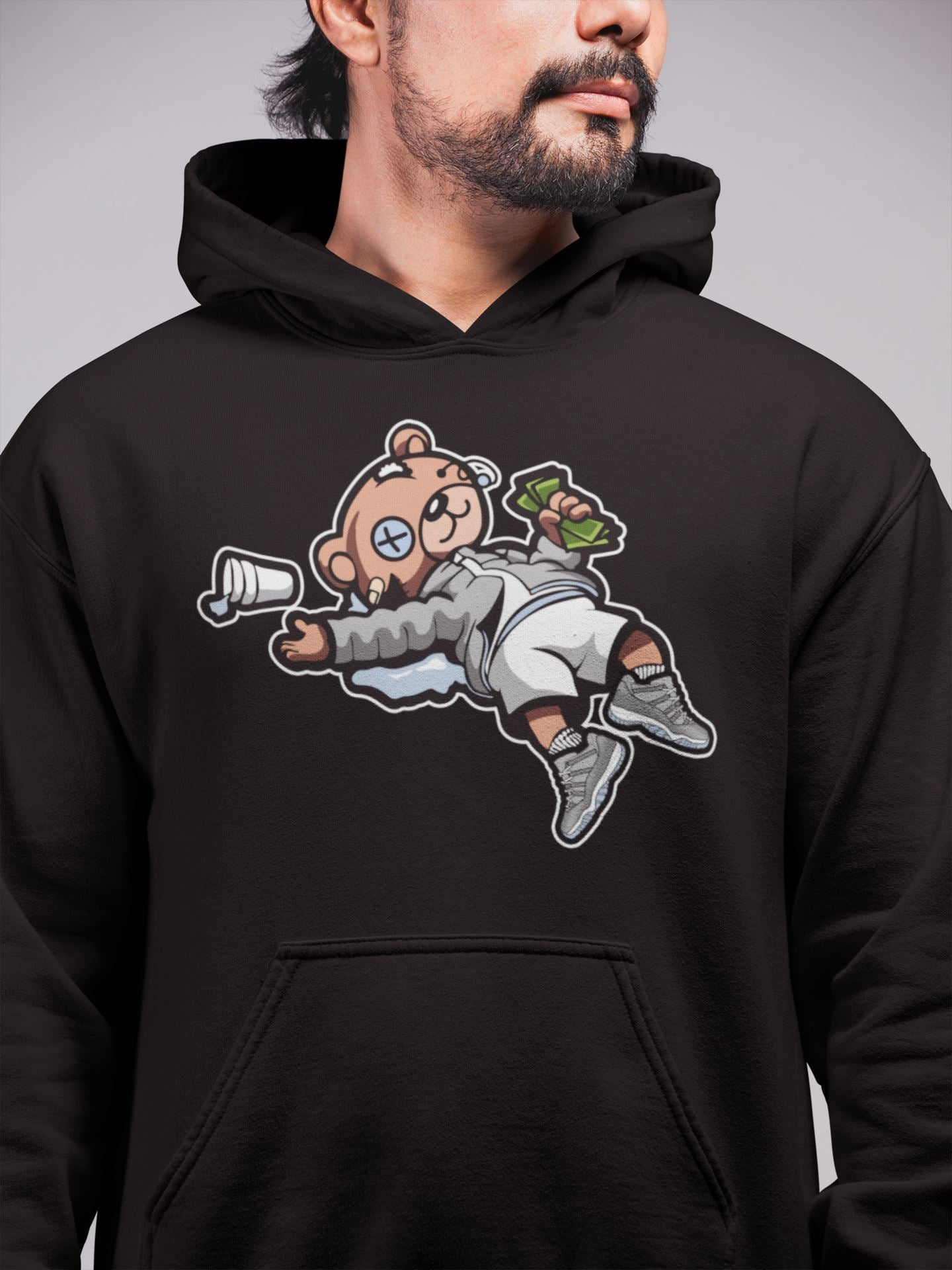Drunk Teddy Bear Unisex Tops - Air Jordan 11 Cool Grey