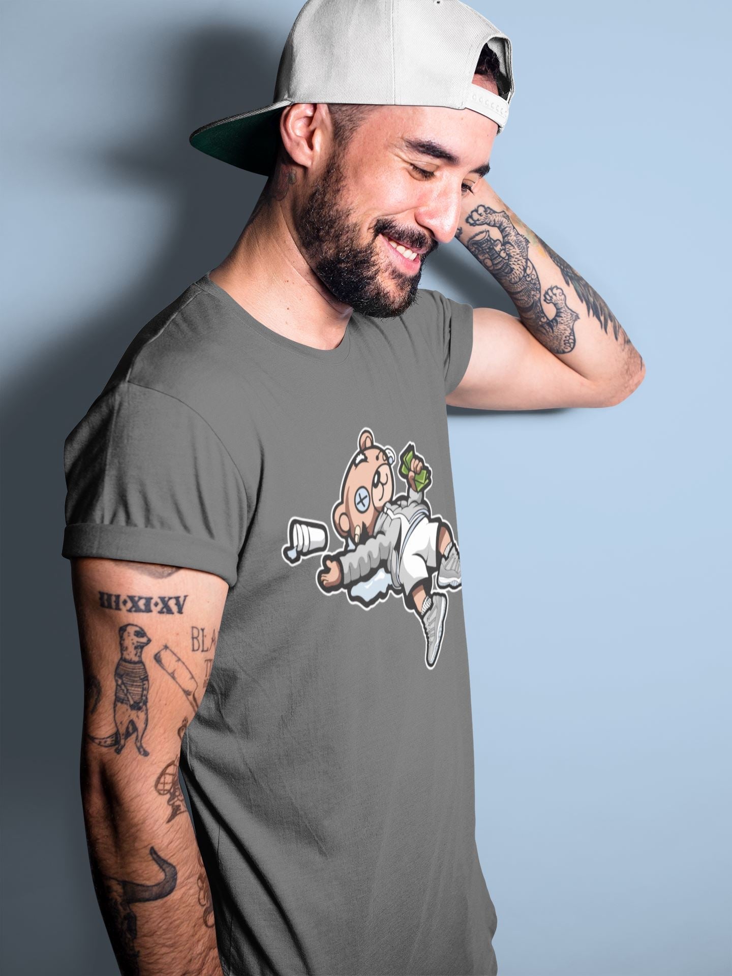 Drunk Teddy Bear Unisex Tops - Air Jordan 11 Cool Grey