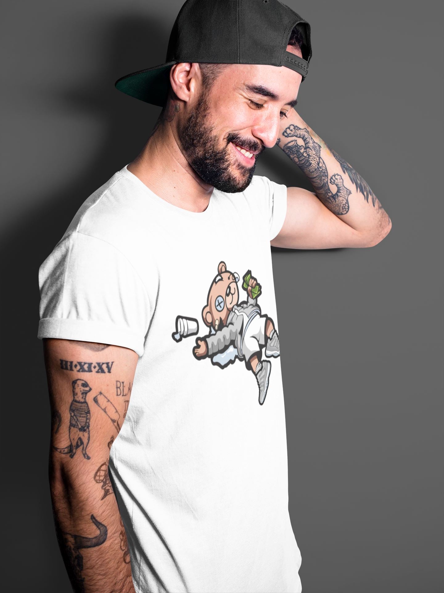 Drunk Teddy Bear Unisex Tops - Air Jordan 11 Cool Grey