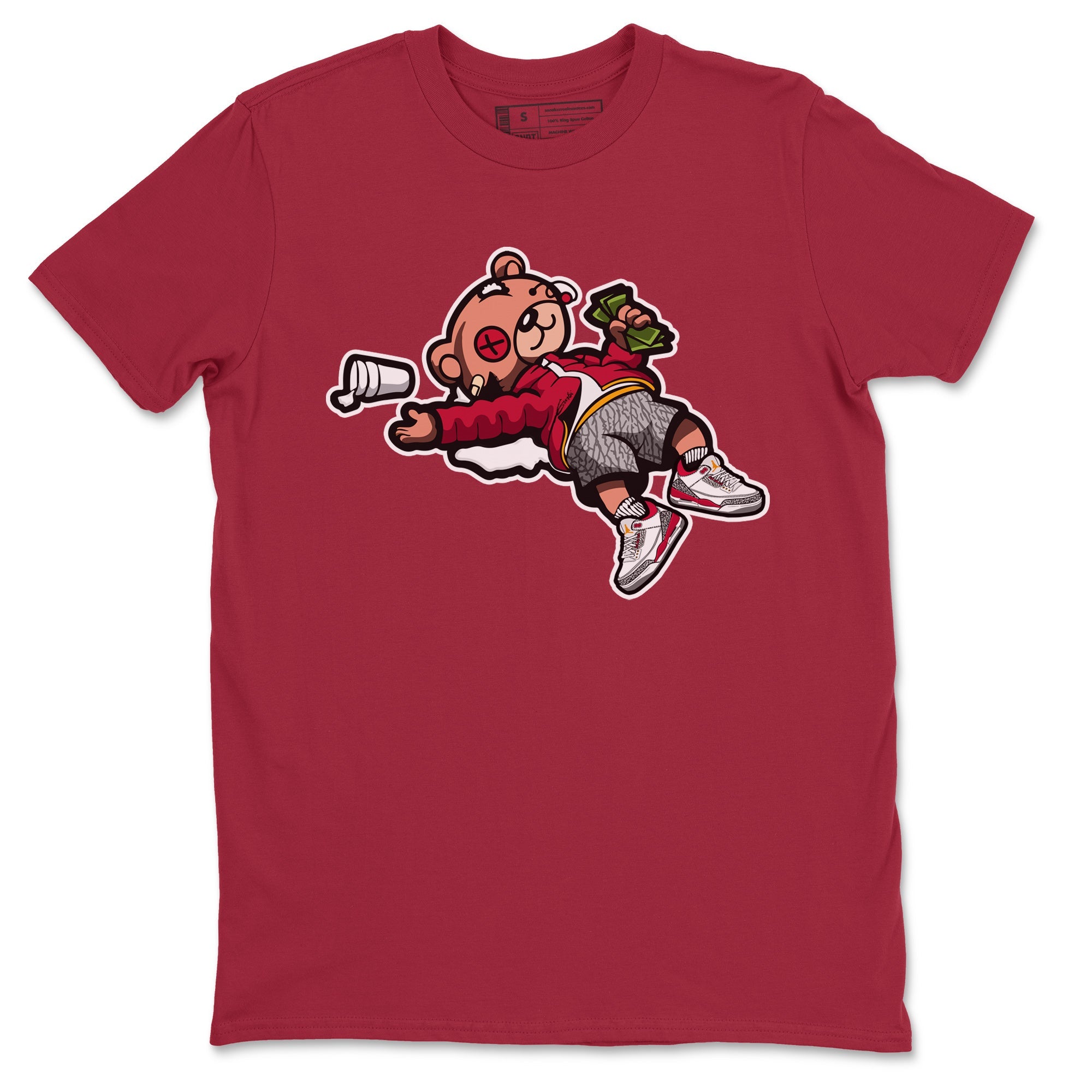 Drunk Teddy Bear Unisex Tops - Air Jordan 3 Cardinal